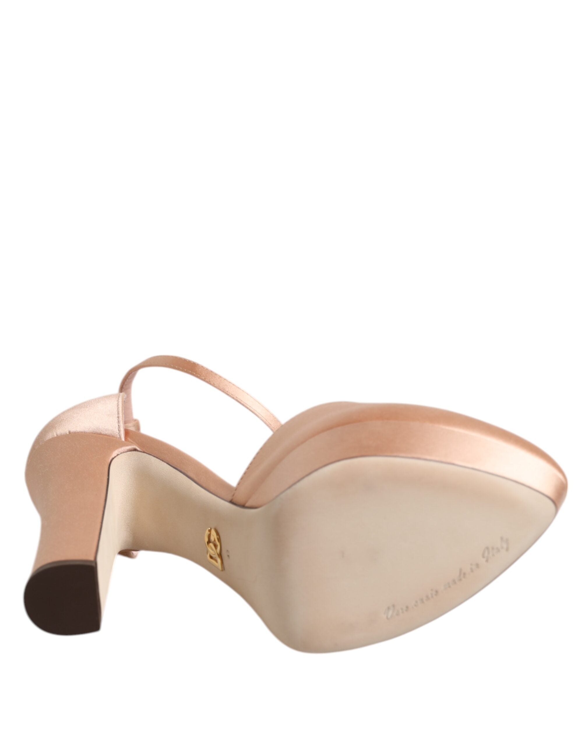 Dolce & Gabbana Pink Block Heel Ankle Strap Sandals Shoes-8
