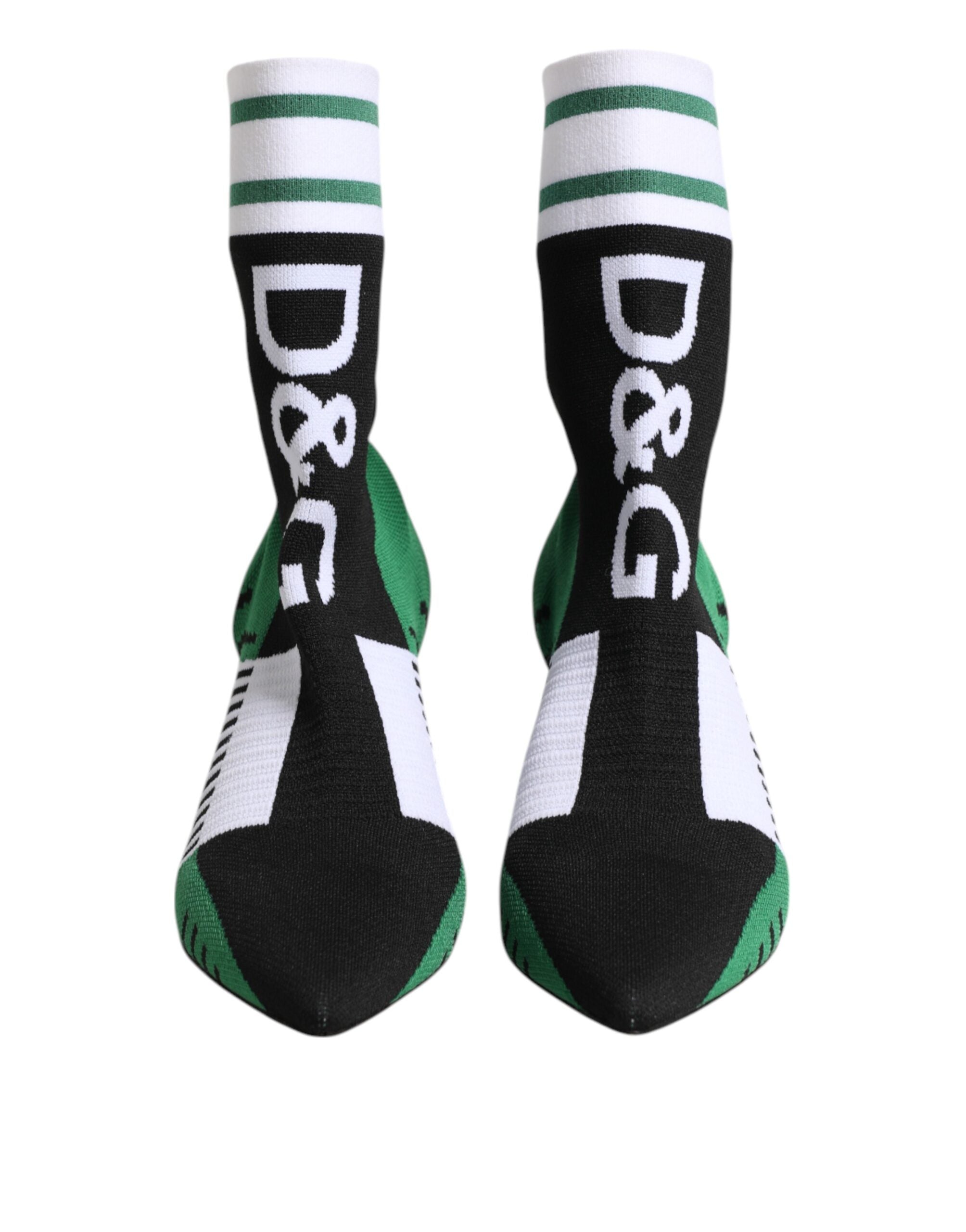 Dolce & Gabbana Green Stretch Sock Style Ankle Boots Shoes-2