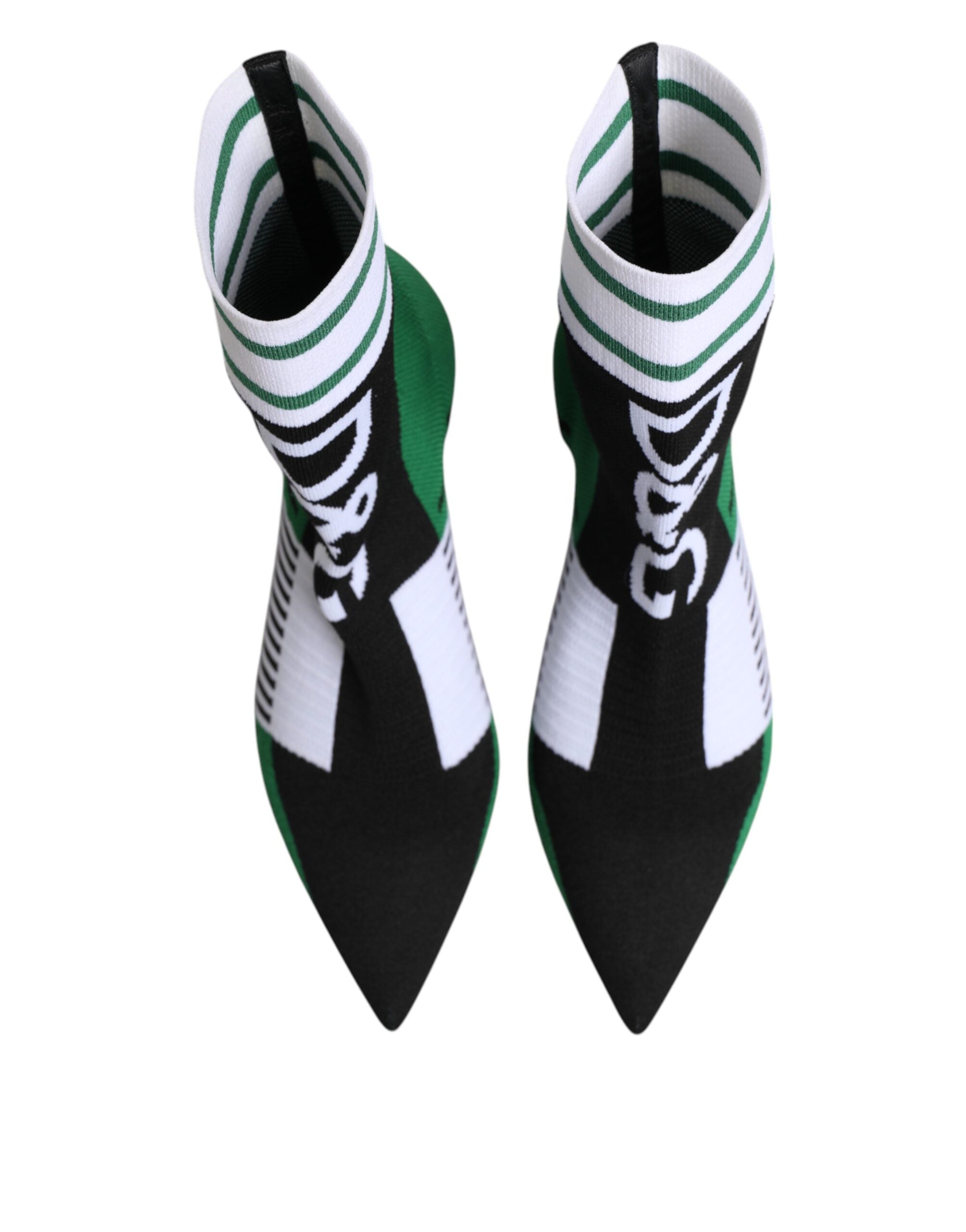Dolce & Gabbana Green Stretch Sock Style Ankle Boots Shoes-3