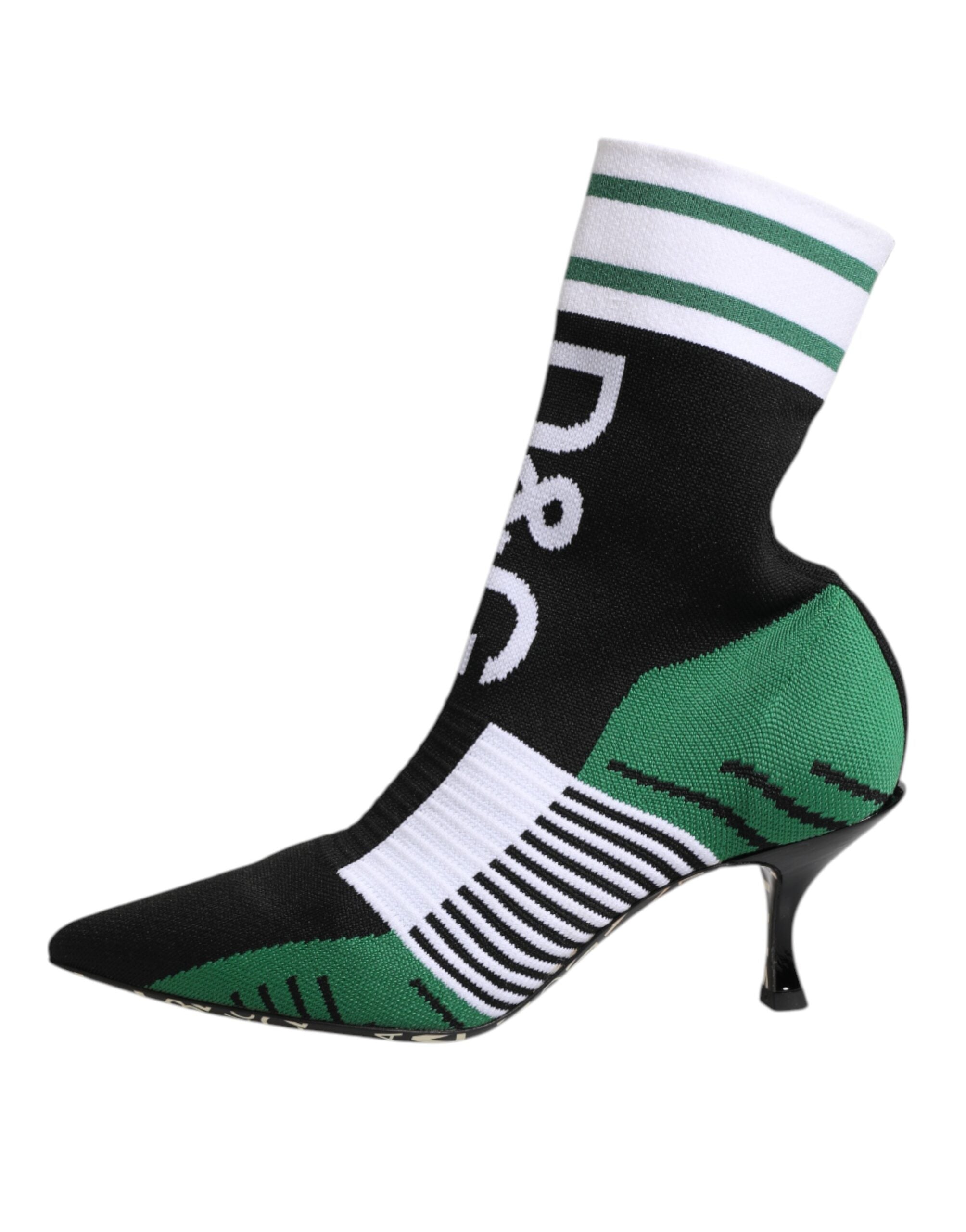 Dolce & Gabbana Green Stretch Sock Style Ankle Boots Shoes-6