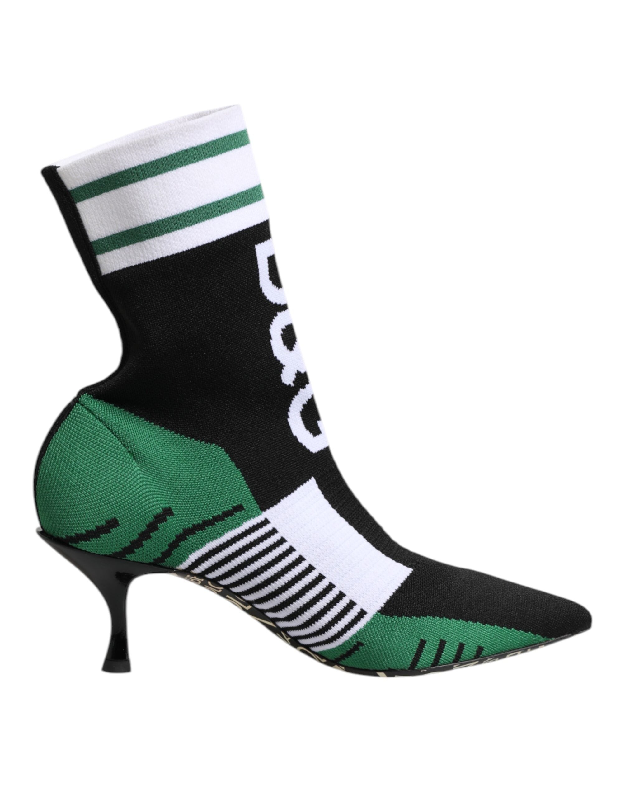 Dolce & Gabbana Green Stretch Sock Style Ankle Boots Shoes-1