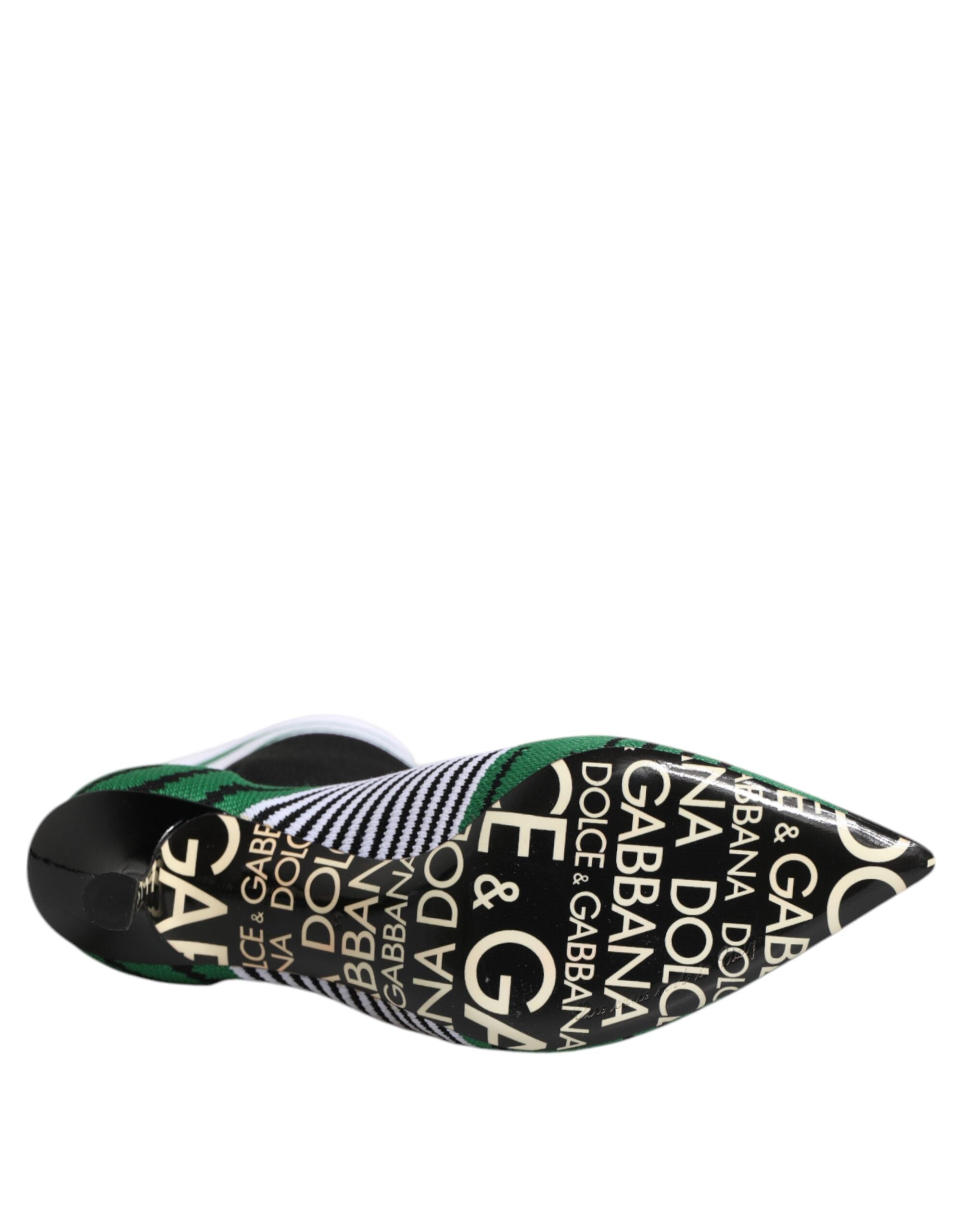 Dolce & Gabbana Green Stretch Sock Style Ankle Boots Shoes-8