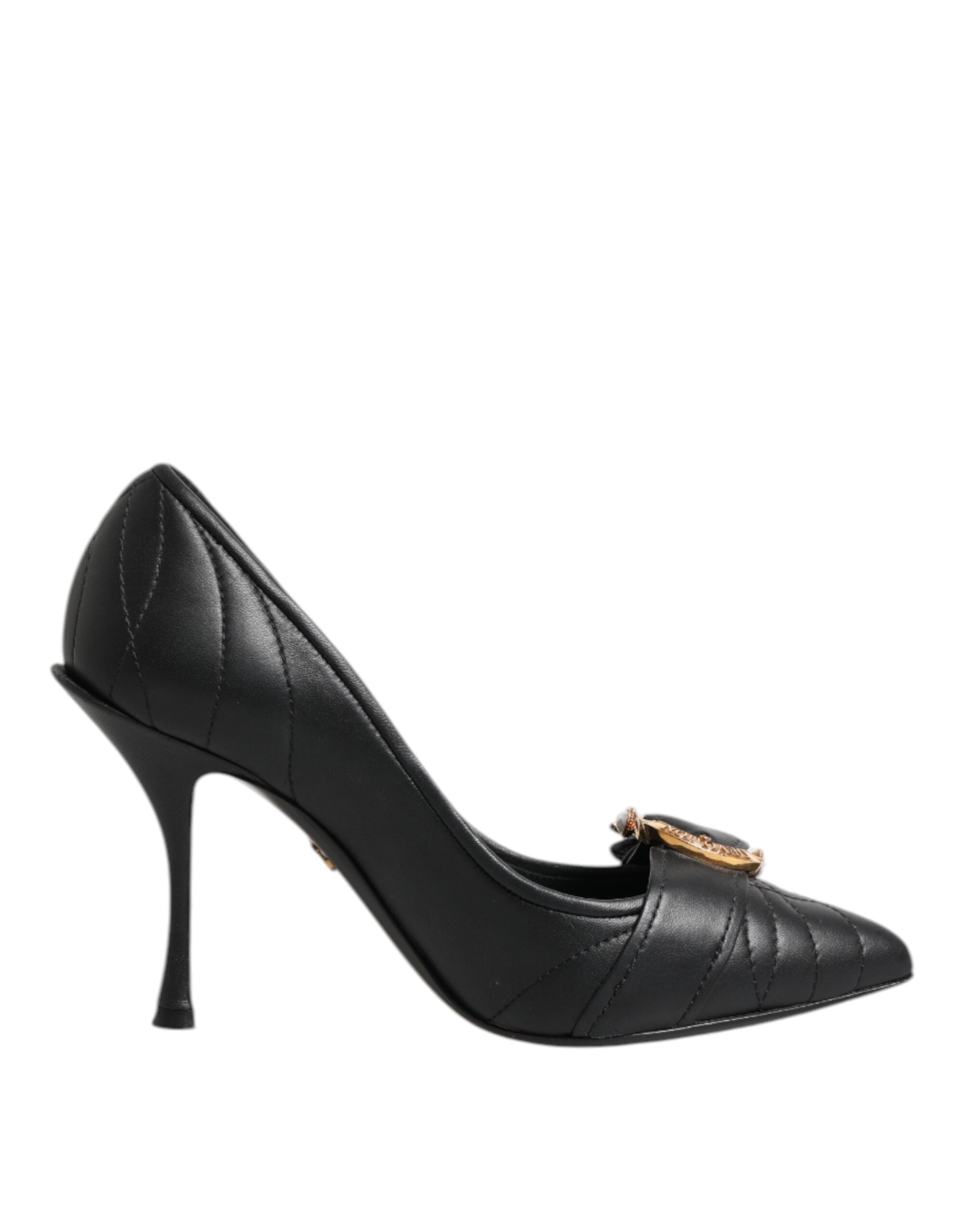 Dolce & Gabbana Schwarz Devotion Leder Heels Pumps Schuhe-1
