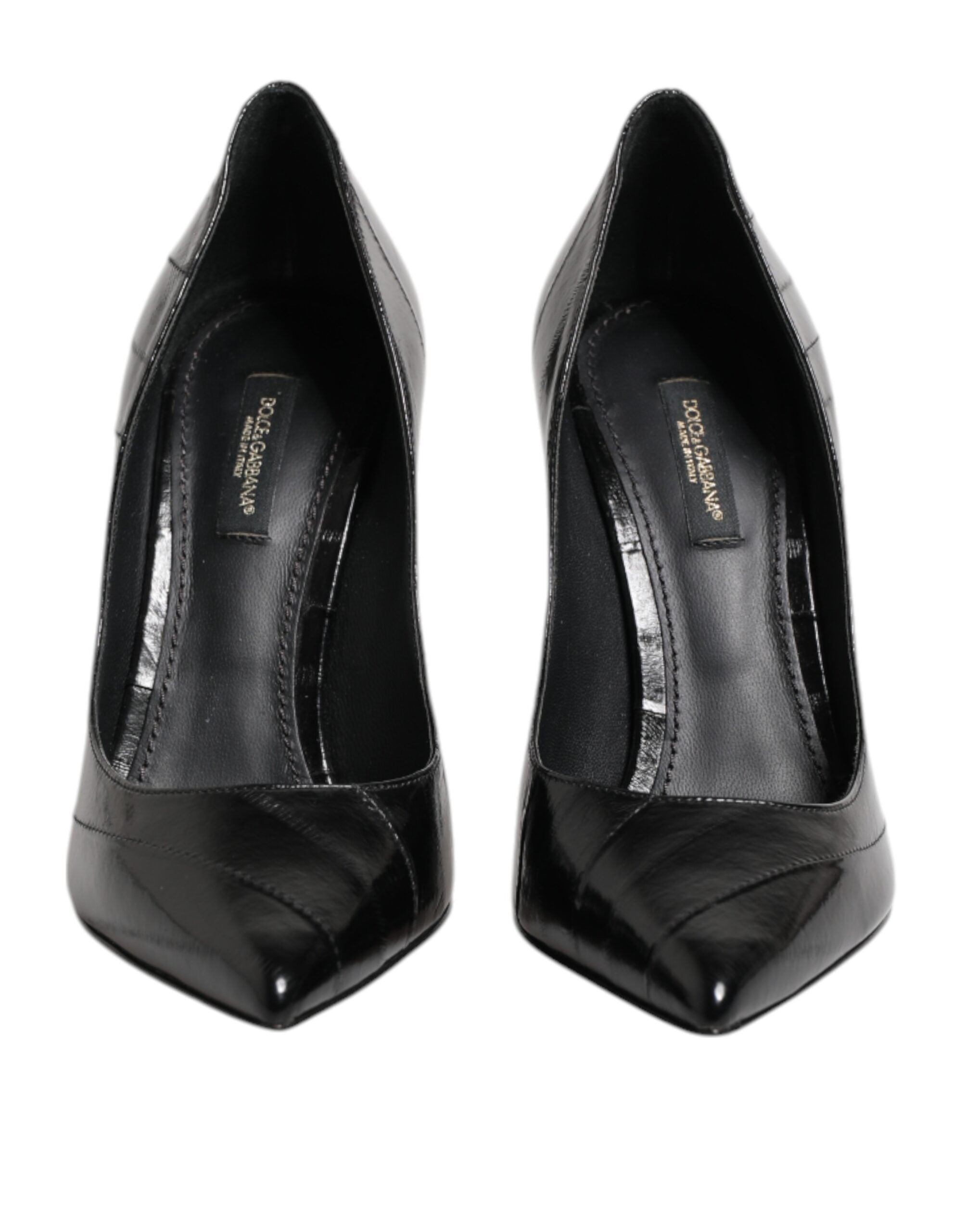 Dolce & Gabbana Schwarze Leder-Stiletto-Pumps mit hohem Absatz-2
