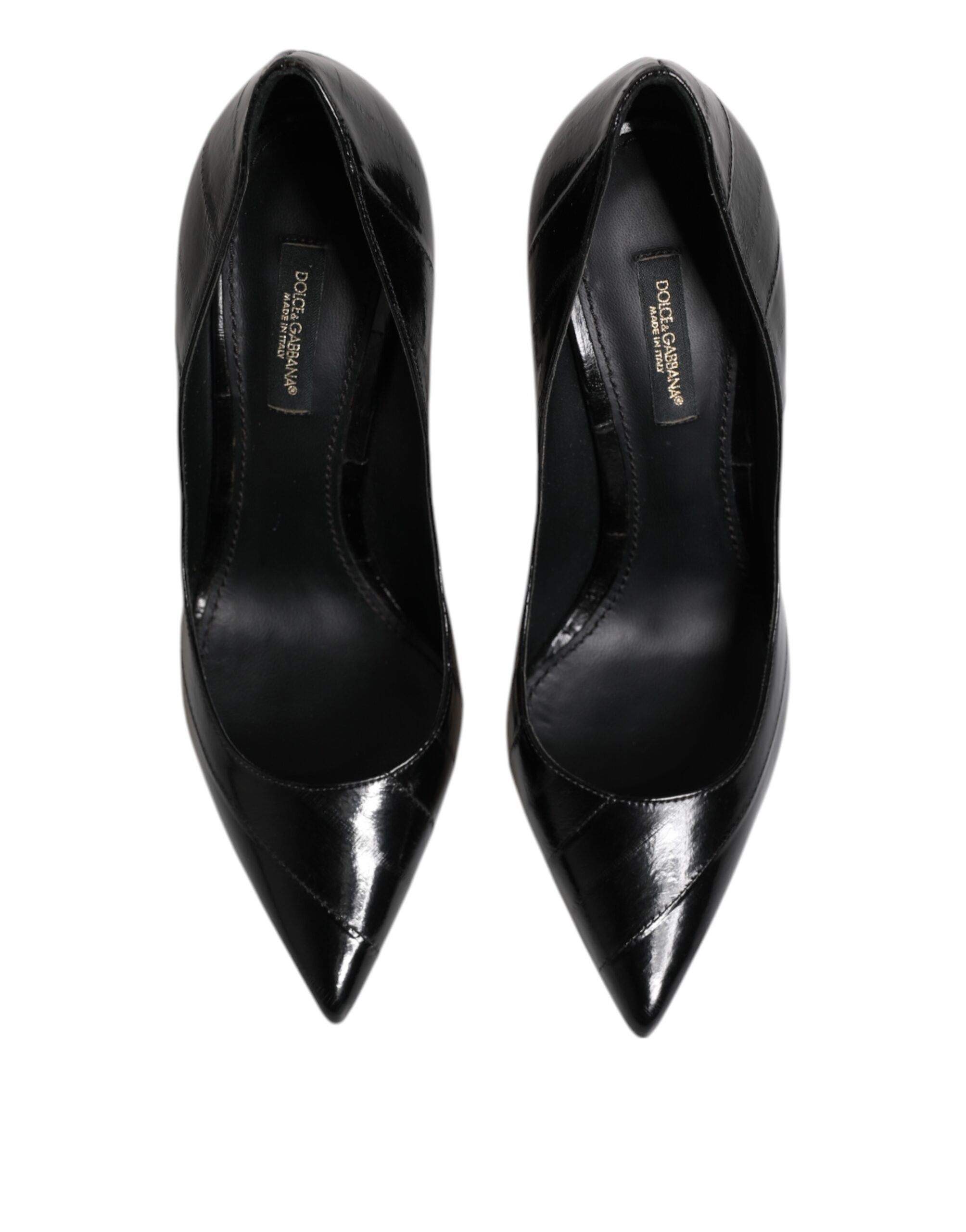 Dolce & Gabbana Schwarze Leder-Stiletto-Pumps mit hohem Absatz-3