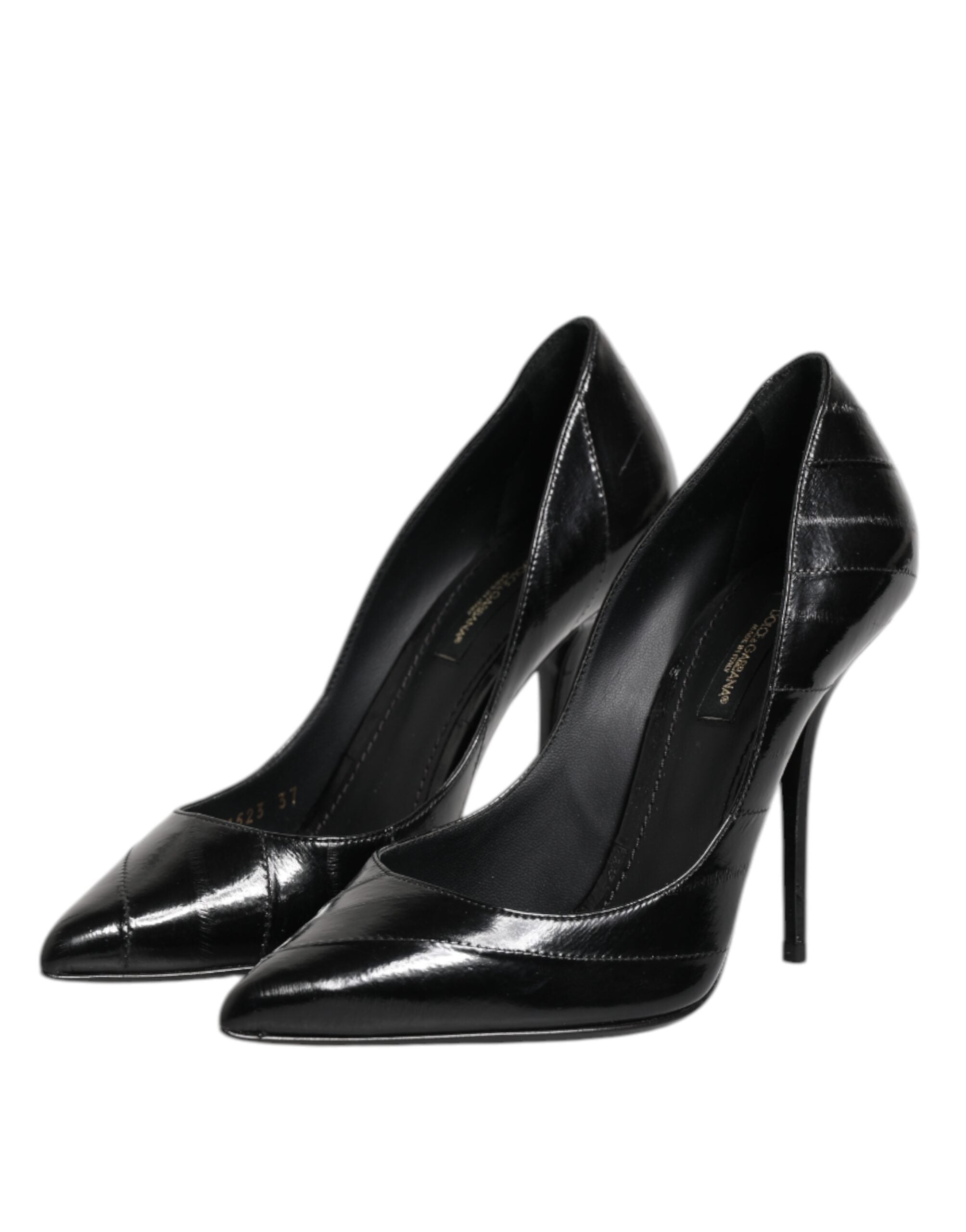Dolce & Gabbana Schwarze Leder-Stiletto-Pumps mit hohem Absatz-4