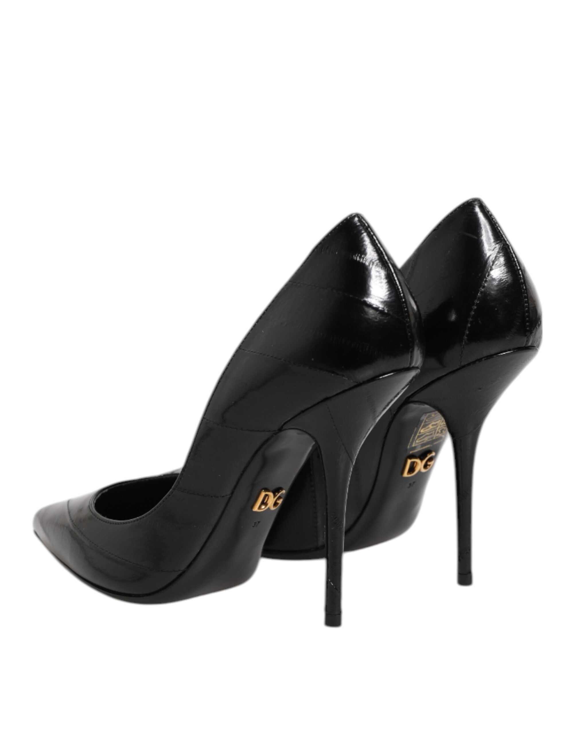 Dolce & Gabbana Schwarze Leder-Stiletto-Pumps mit hohem Absatz-5