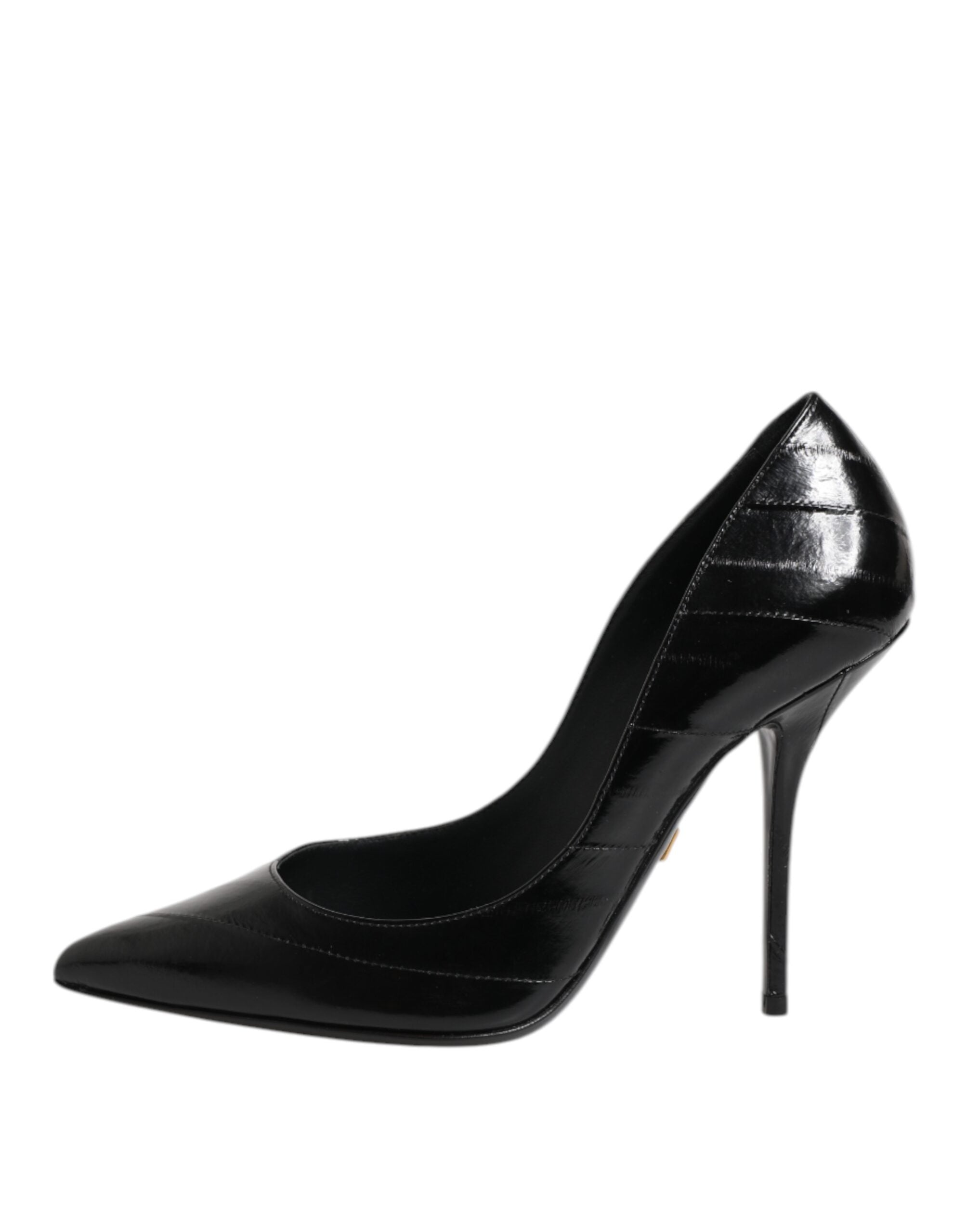 Dolce & Gabbana Schwarze Leder-Stiletto-Pumps mit hohem Absatz-6