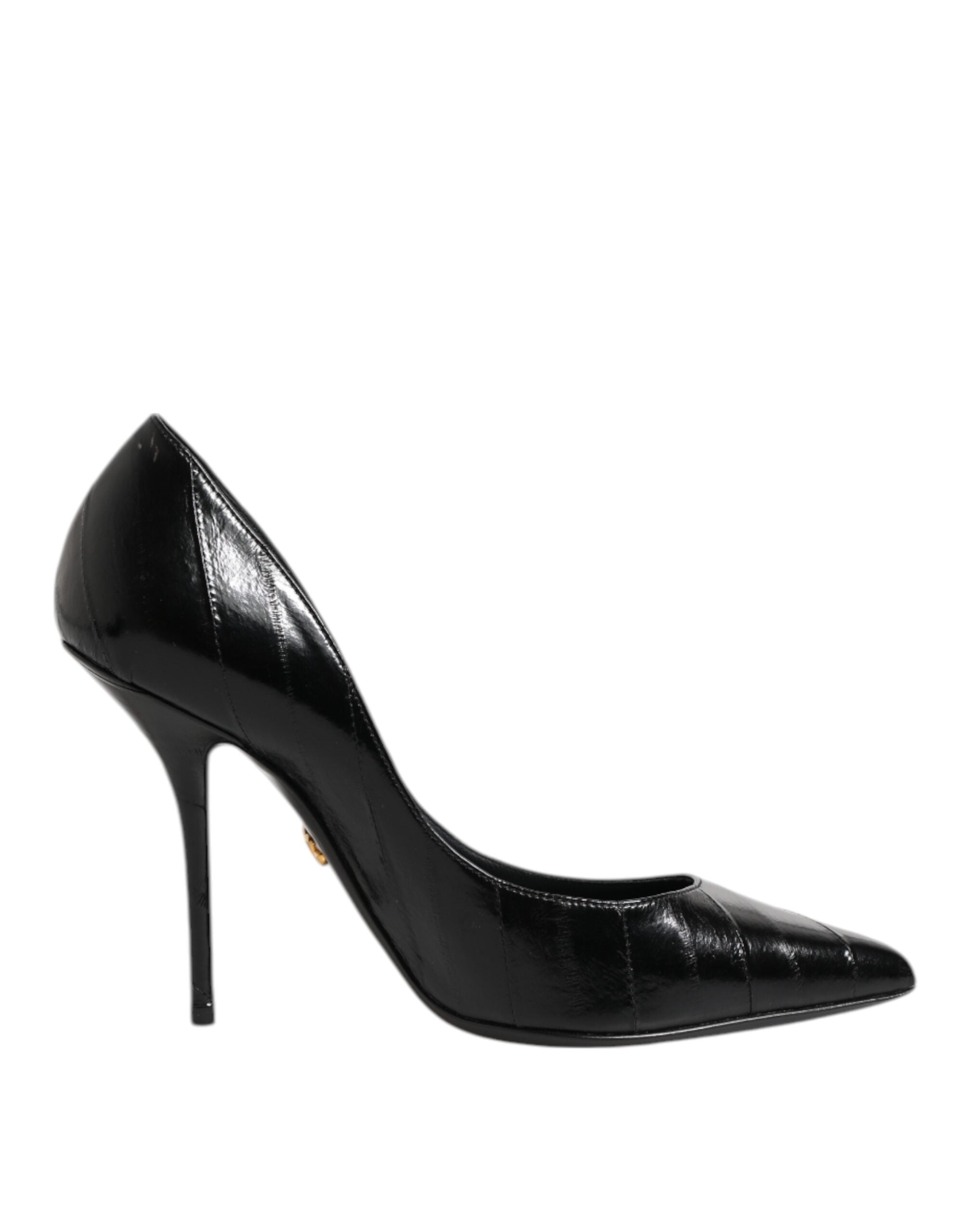 Dolce & Gabbana Schwarze Leder-Stiletto-Pumps mit hohem Absatz-1
