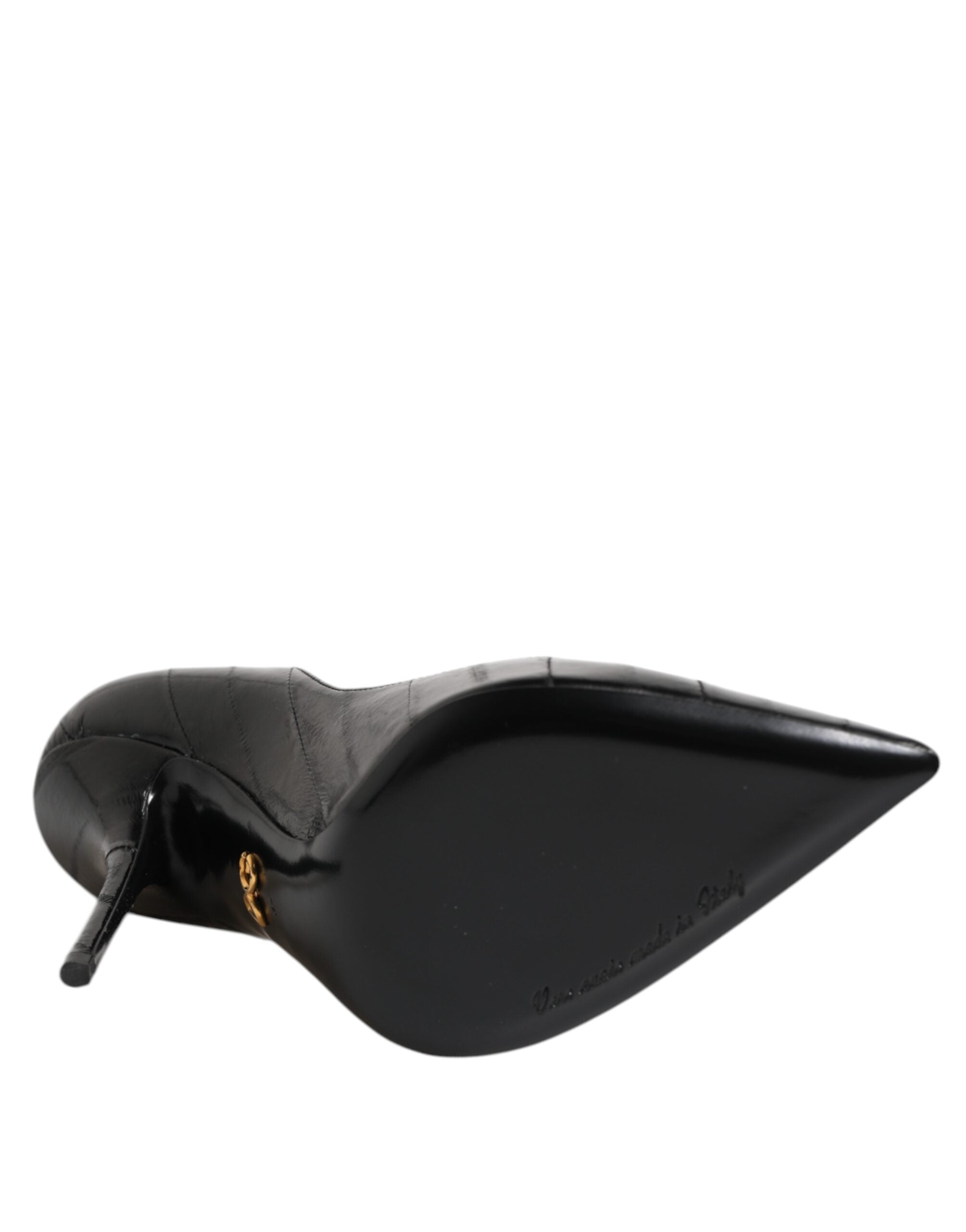 Dolce & Gabbana Schwarze Leder-Stiletto-Pumps mit hohem Absatz-8