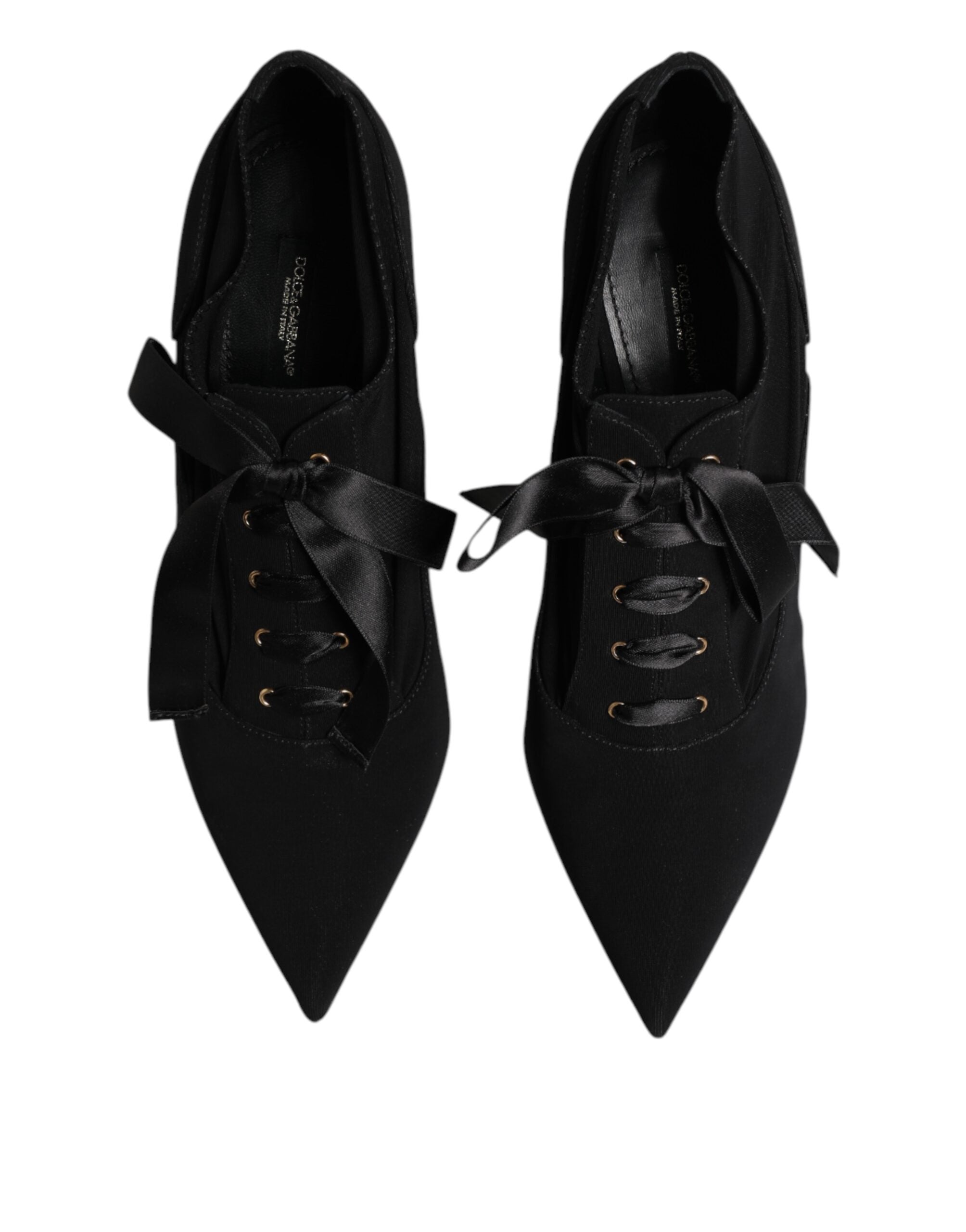 Dolce & Gabbana Black Lace Stiletto Heels Pumps Shoes-3