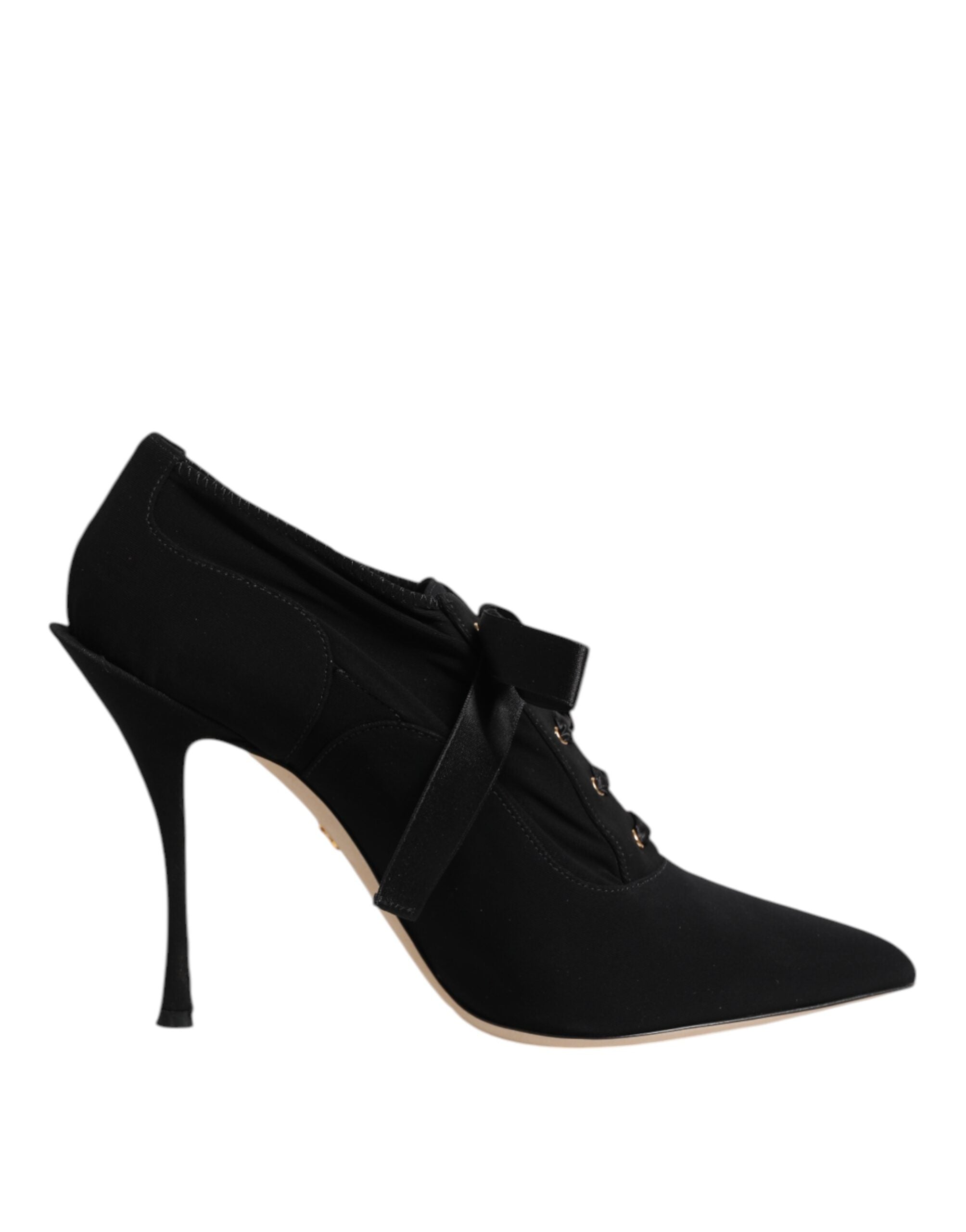 Dolce & Gabbana Black Lace Stiletto Heels Pumps Shoes-1