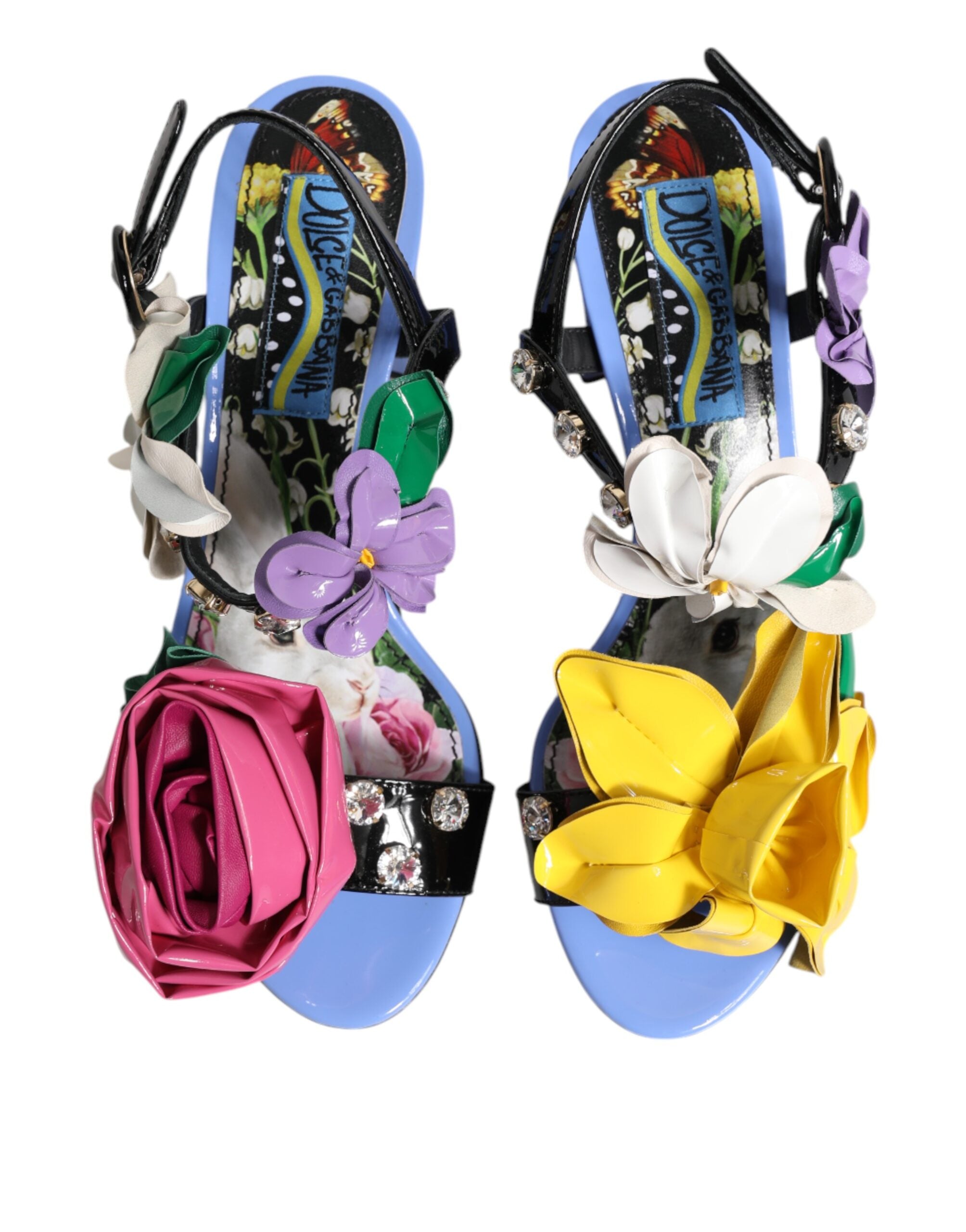 Sandalias KEIRA con cristales y flores multicolor de Dolce & Gabbana-3