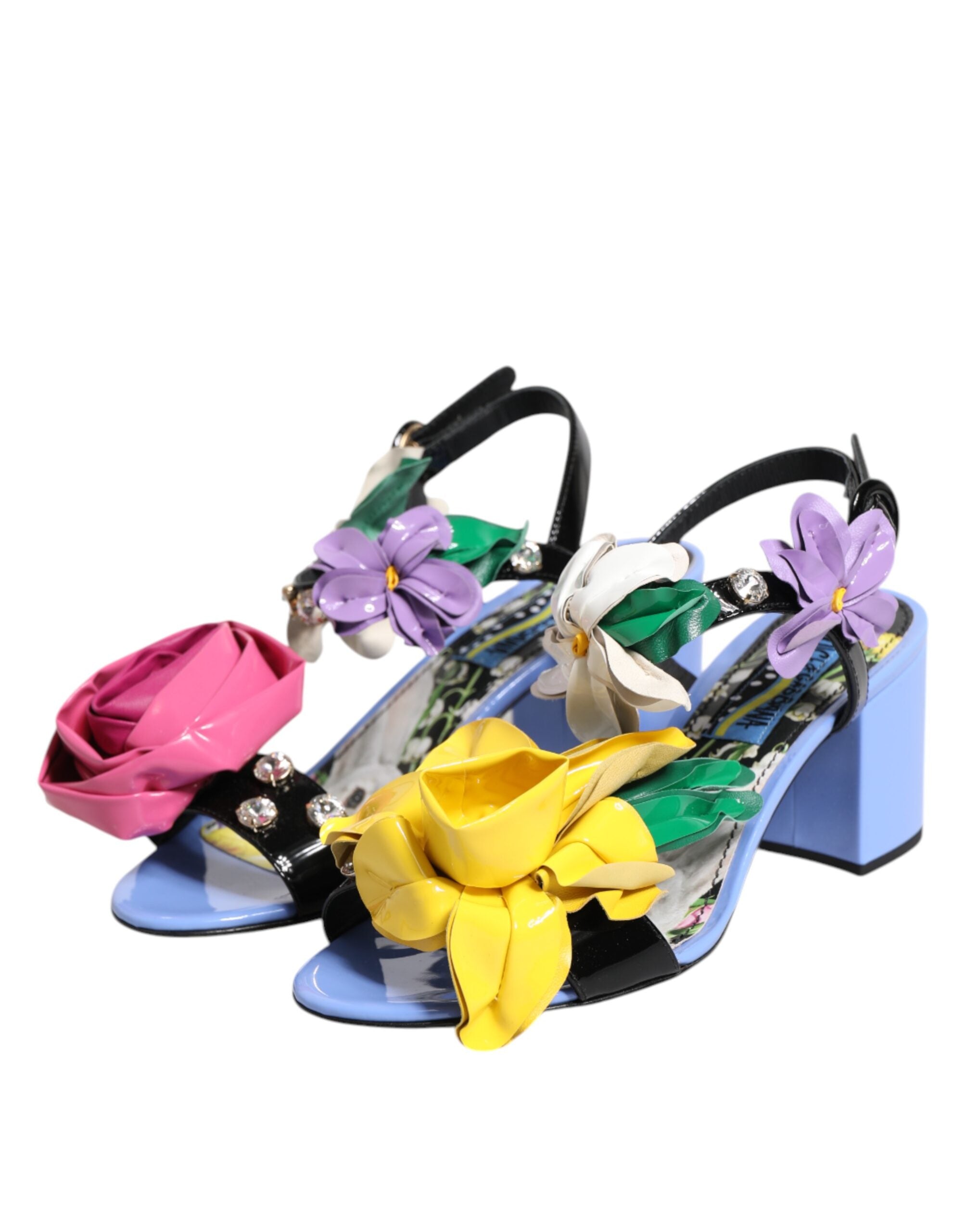 Sandalias KEIRA con cristales y flores multicolor de Dolce & Gabbana-4