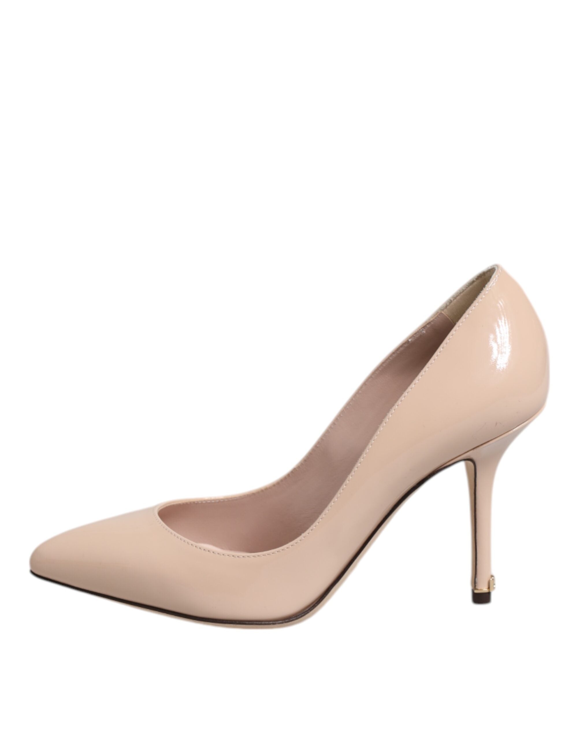 Dolce & Gabbana Beige Patent Leather Stiletto Heel Pumps Shoes-6