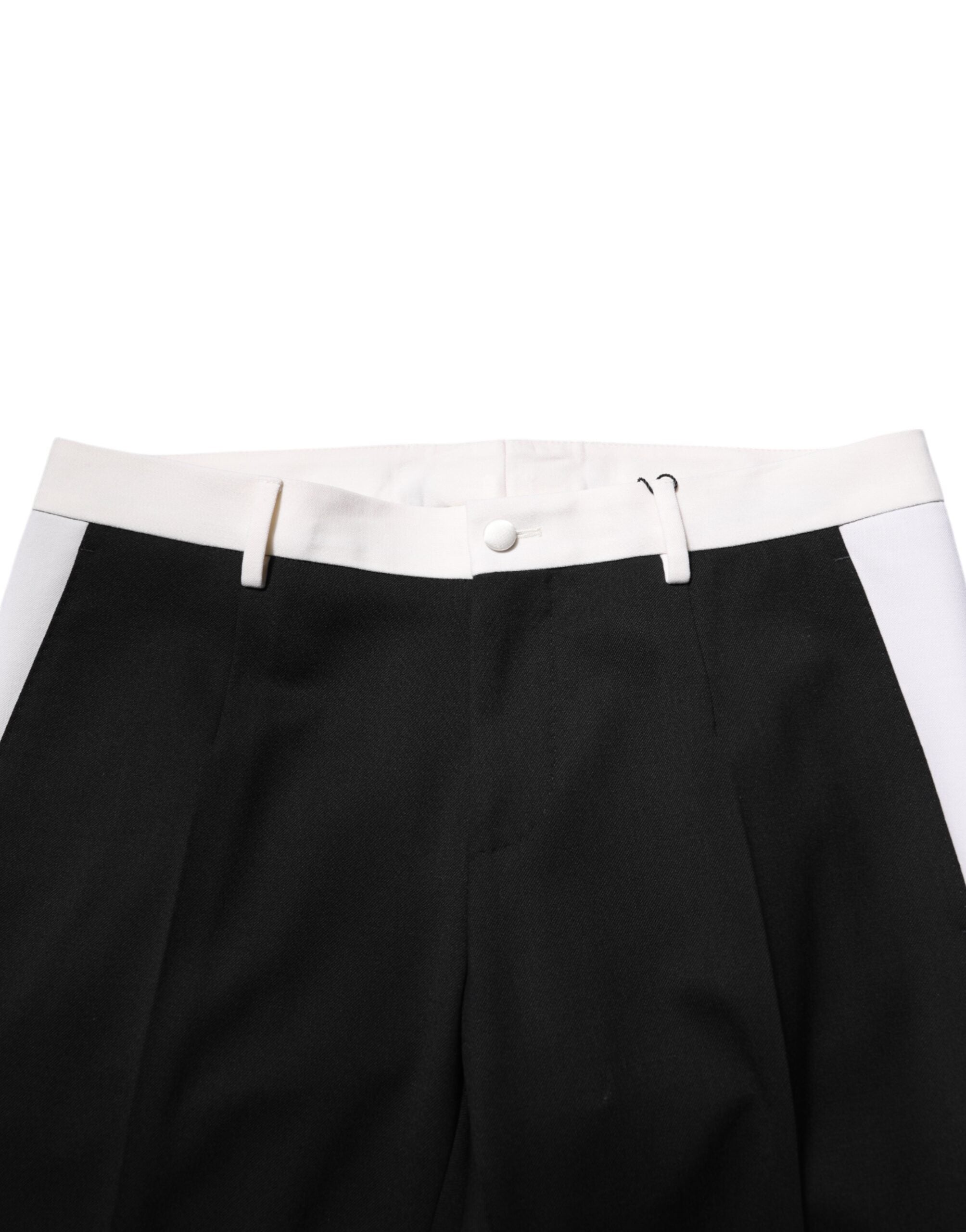 Pantalones de lana a rayas blancas y negras para hombre de Dolce & Gabbana-5