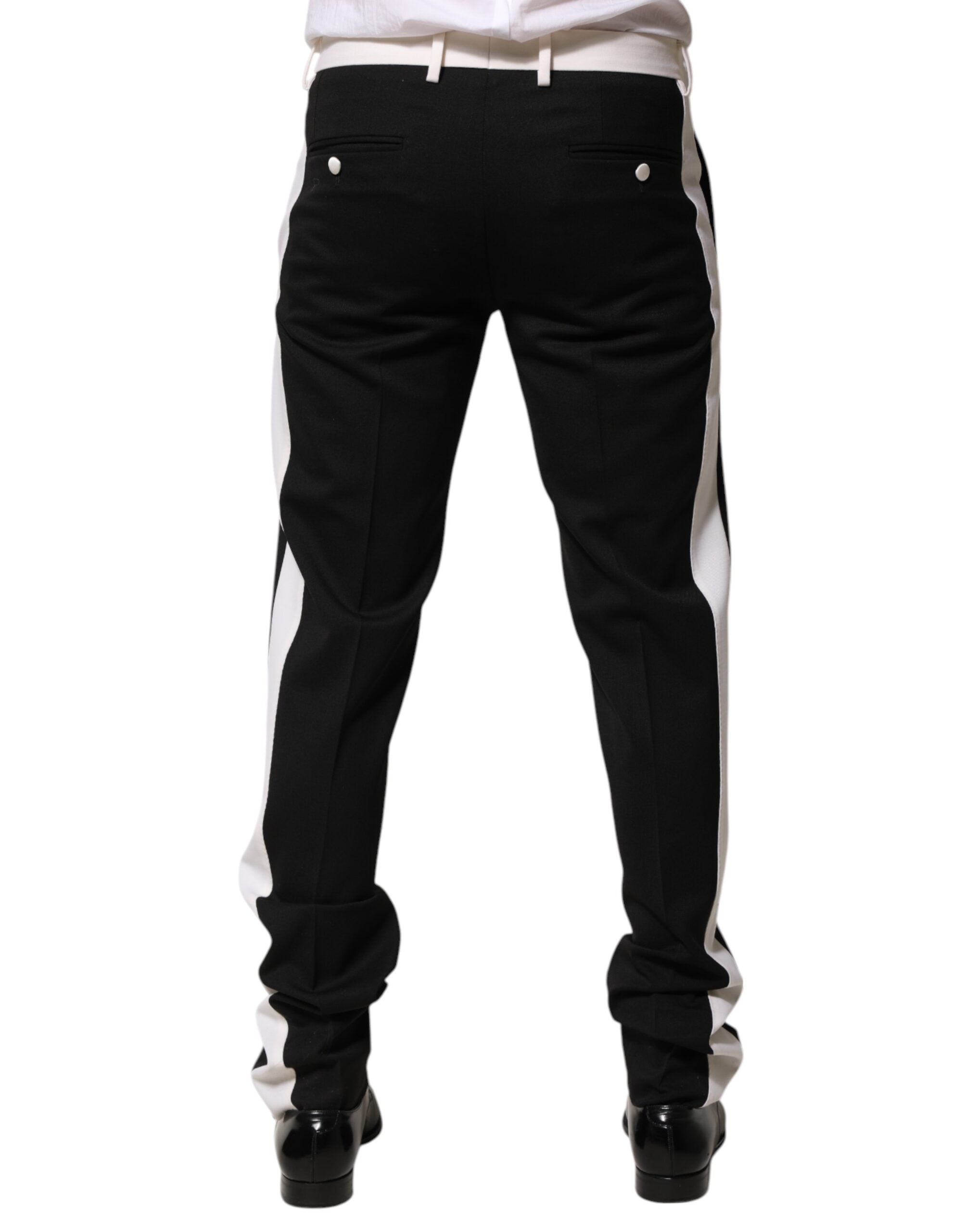 Pantalones de lana a rayas blancas y negras para hombre de Dolce & Gabbana-4