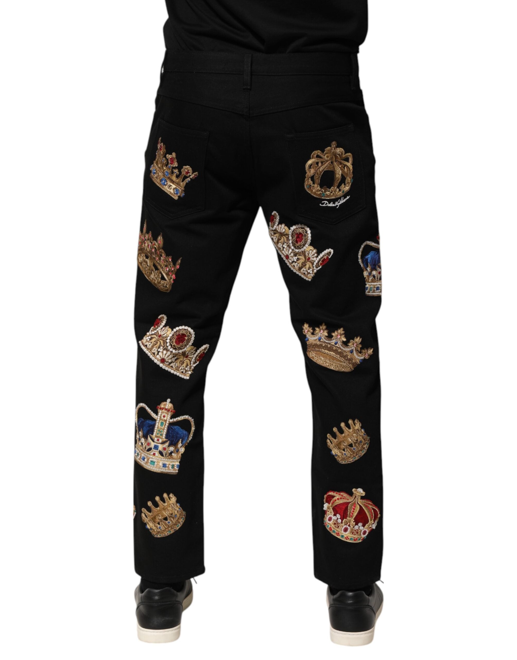 Dolce & Gabbana Black Baroque Royal Men's Dress Trousers Pants-4