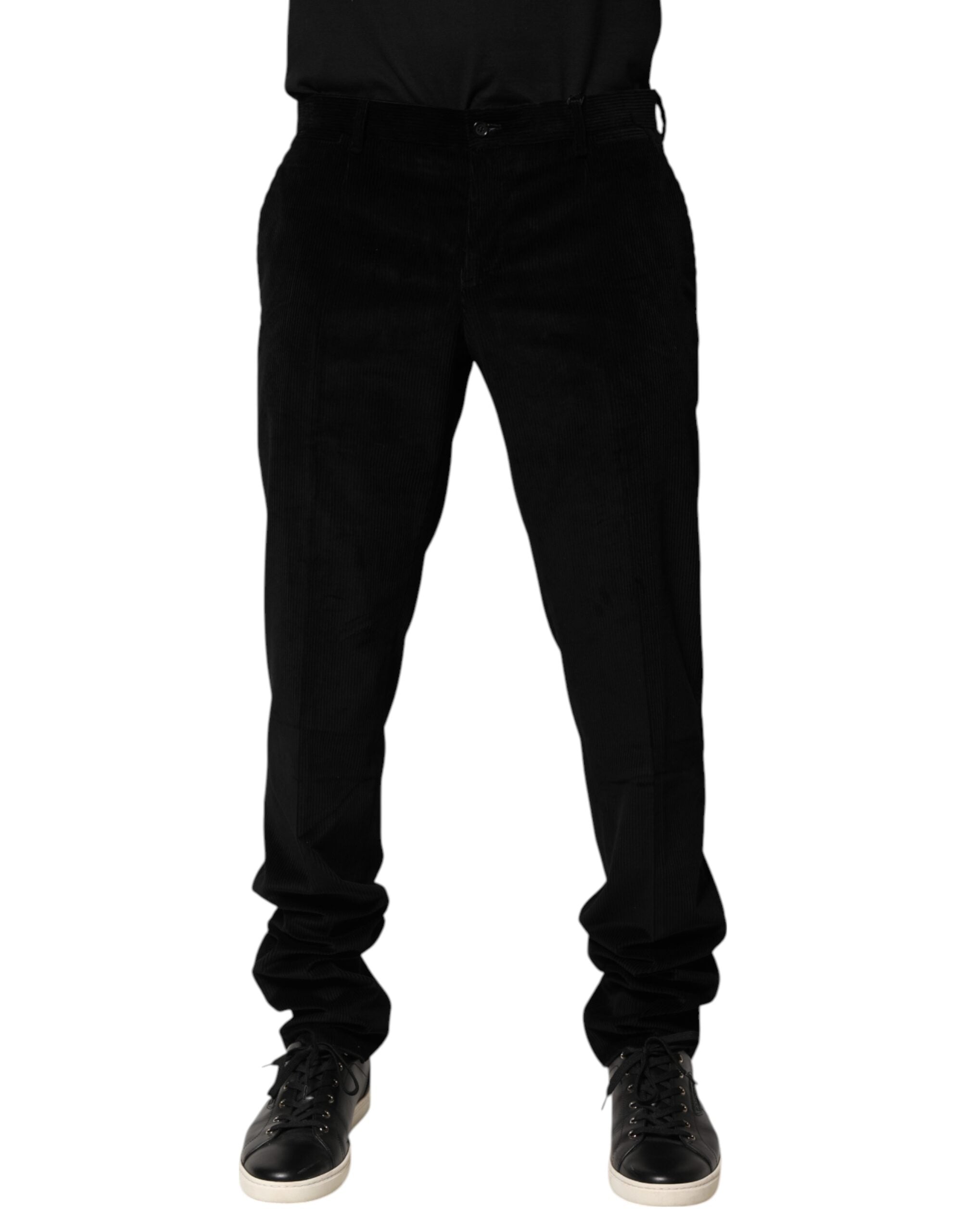 Dolce & Gabbana Schwarze Baumwolle Männer Kleid Formale Hose Hose