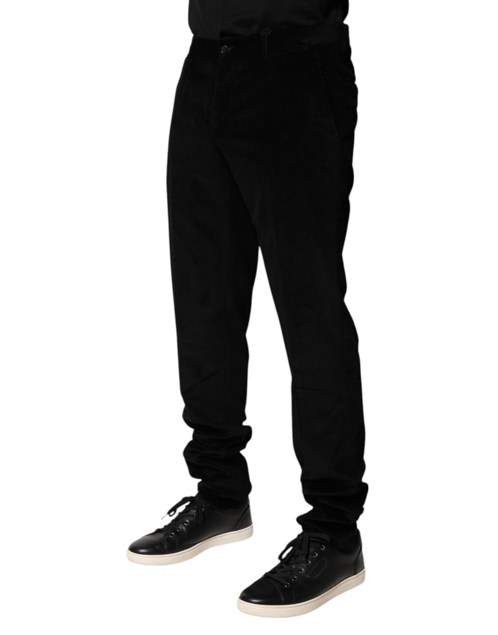 Dolce & Gabbana Schwarze Baumwolle Männer Kleid Formale Hose Hose-3