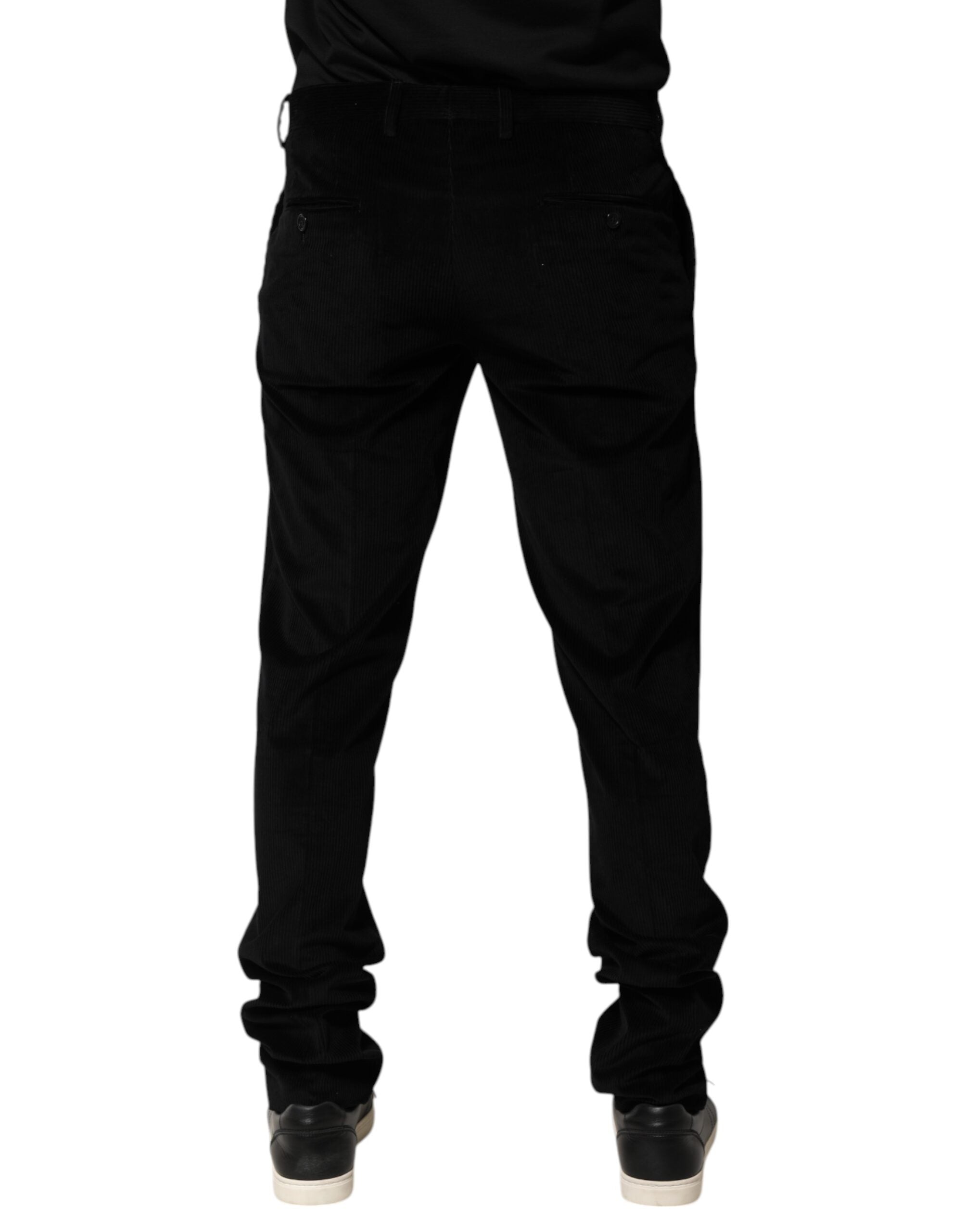 Dolce & Gabbana Schwarze Baumwolle Männer Kleid Formale Hose Hose-4