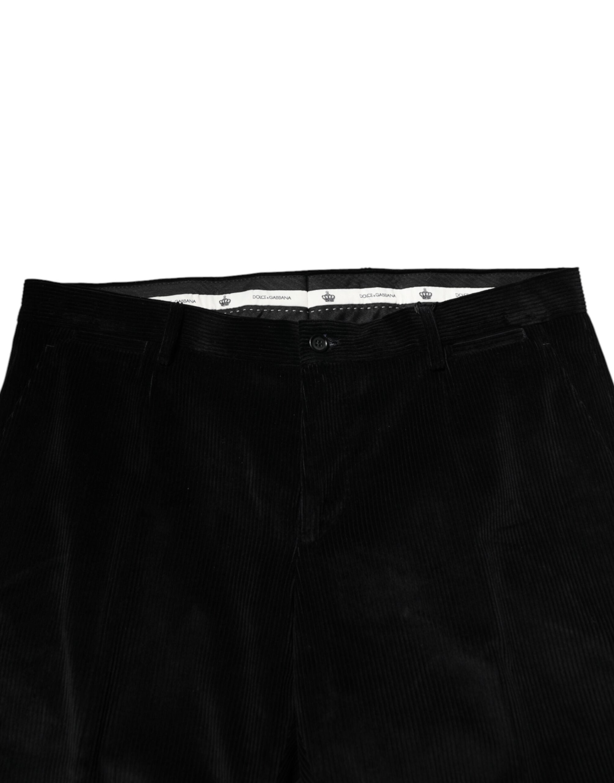Dolce & Gabbana Schwarze Baumwolle Männer Kleid Formale Hose Hose-5