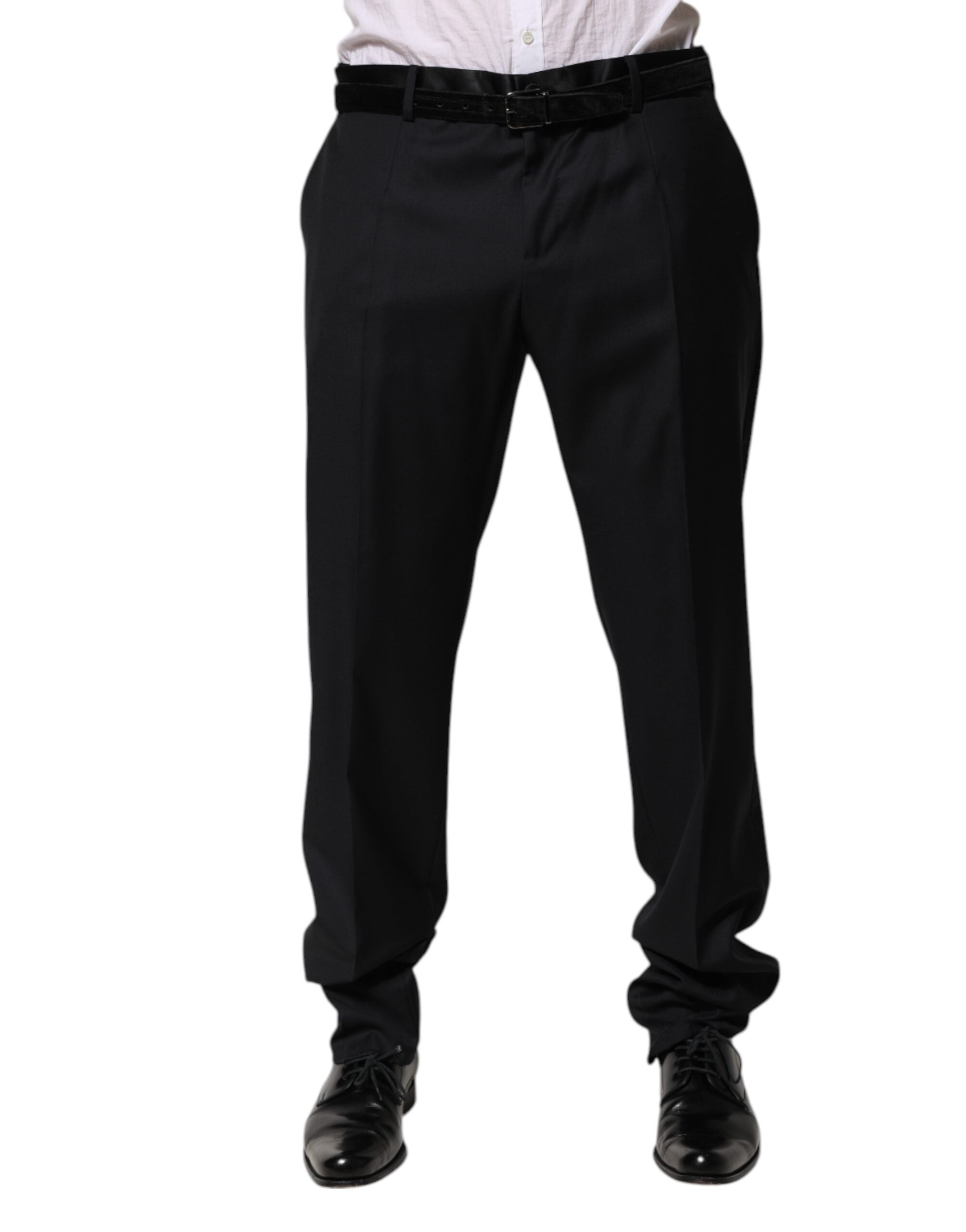 Dolce & Gabbana Black Wool Men's Formal Dress Trousers