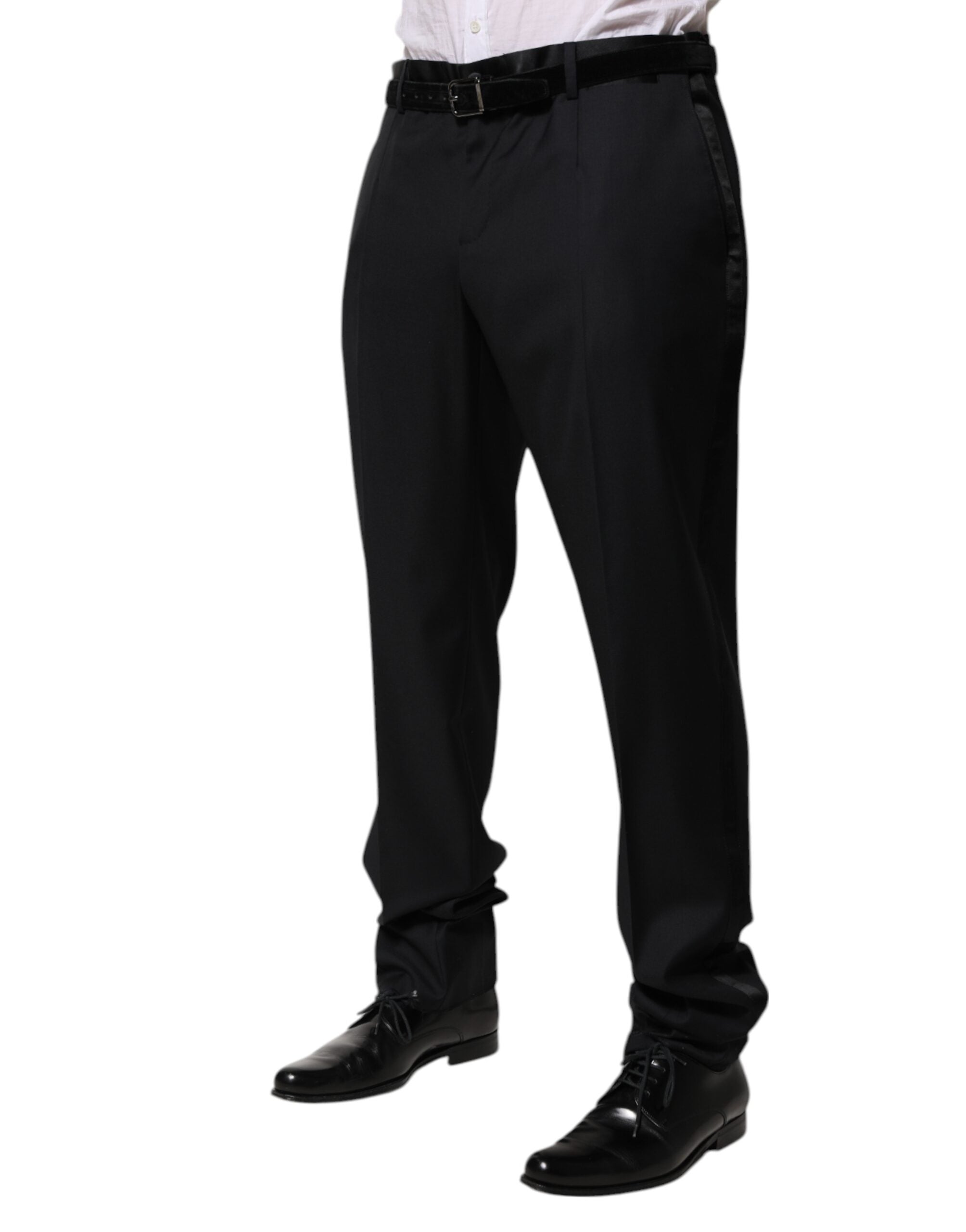 Dolce & Gabbana Schwarze Wolle Herren Formal Dress Hosen Hosen-3