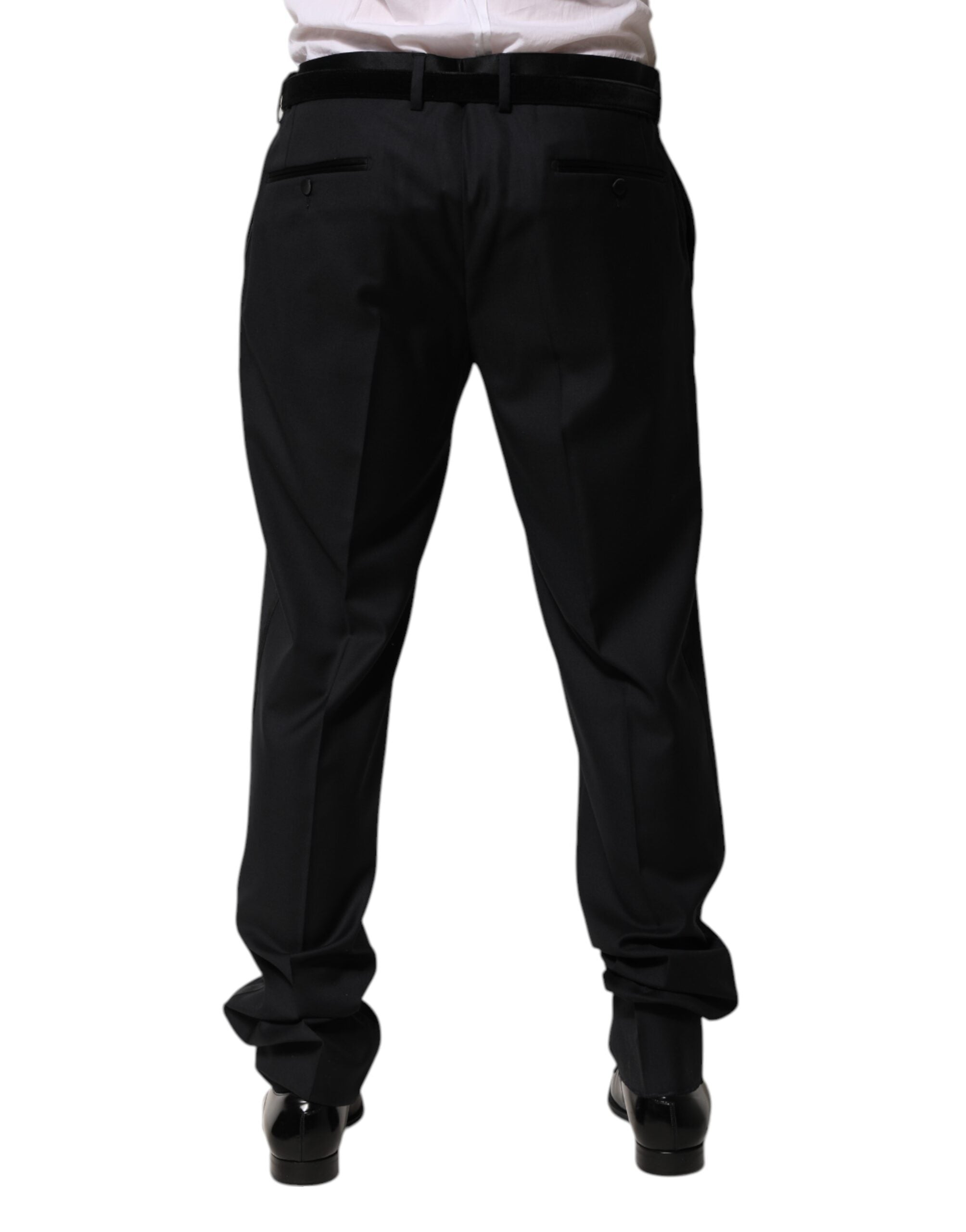Dolce & Gabbana Schwarze Wolle Herren Formal Dress Hosen Hosen-4