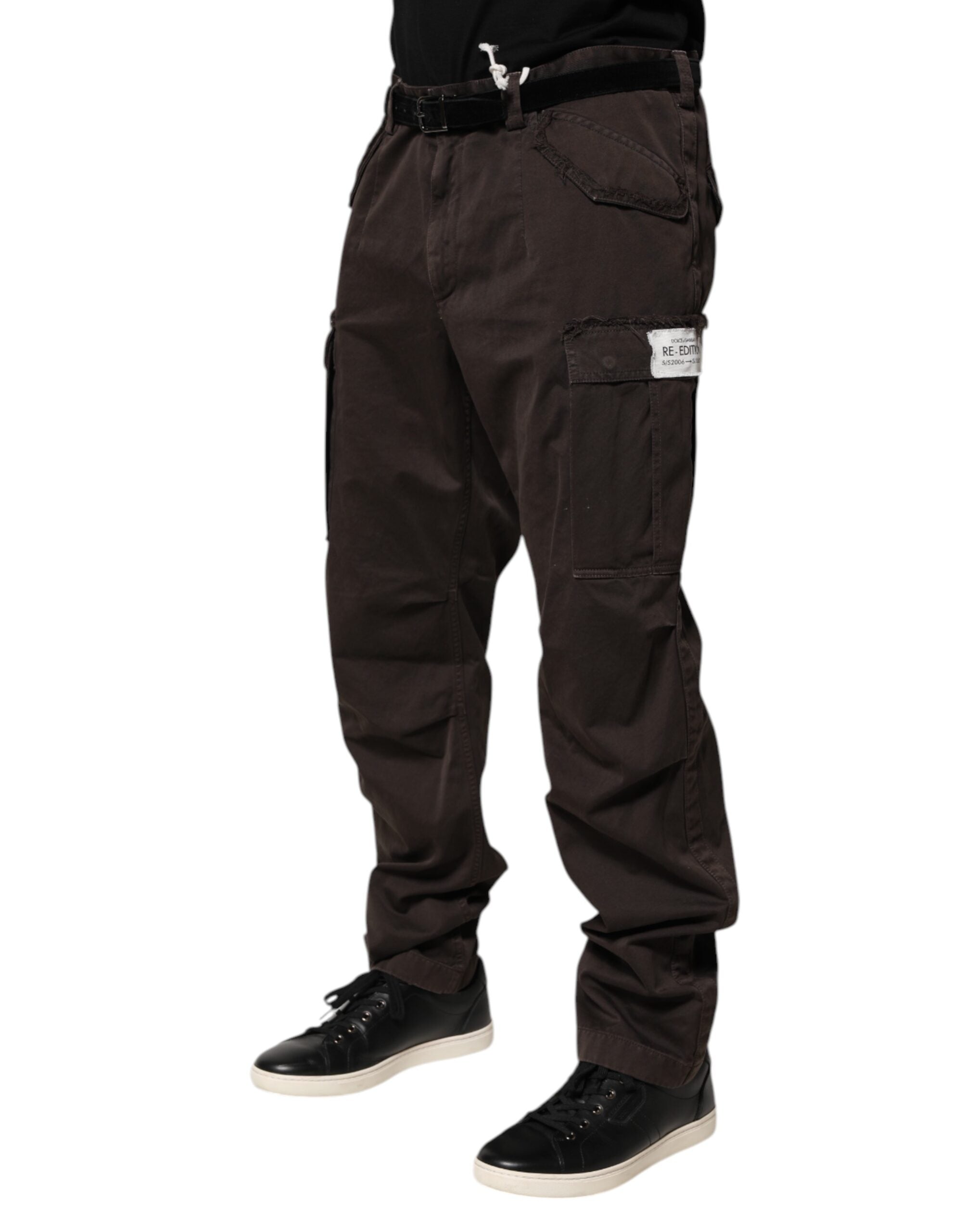 Dolce & Gabbana Braun Baumwolle Stretch Cargo Männer Hose Hose-3