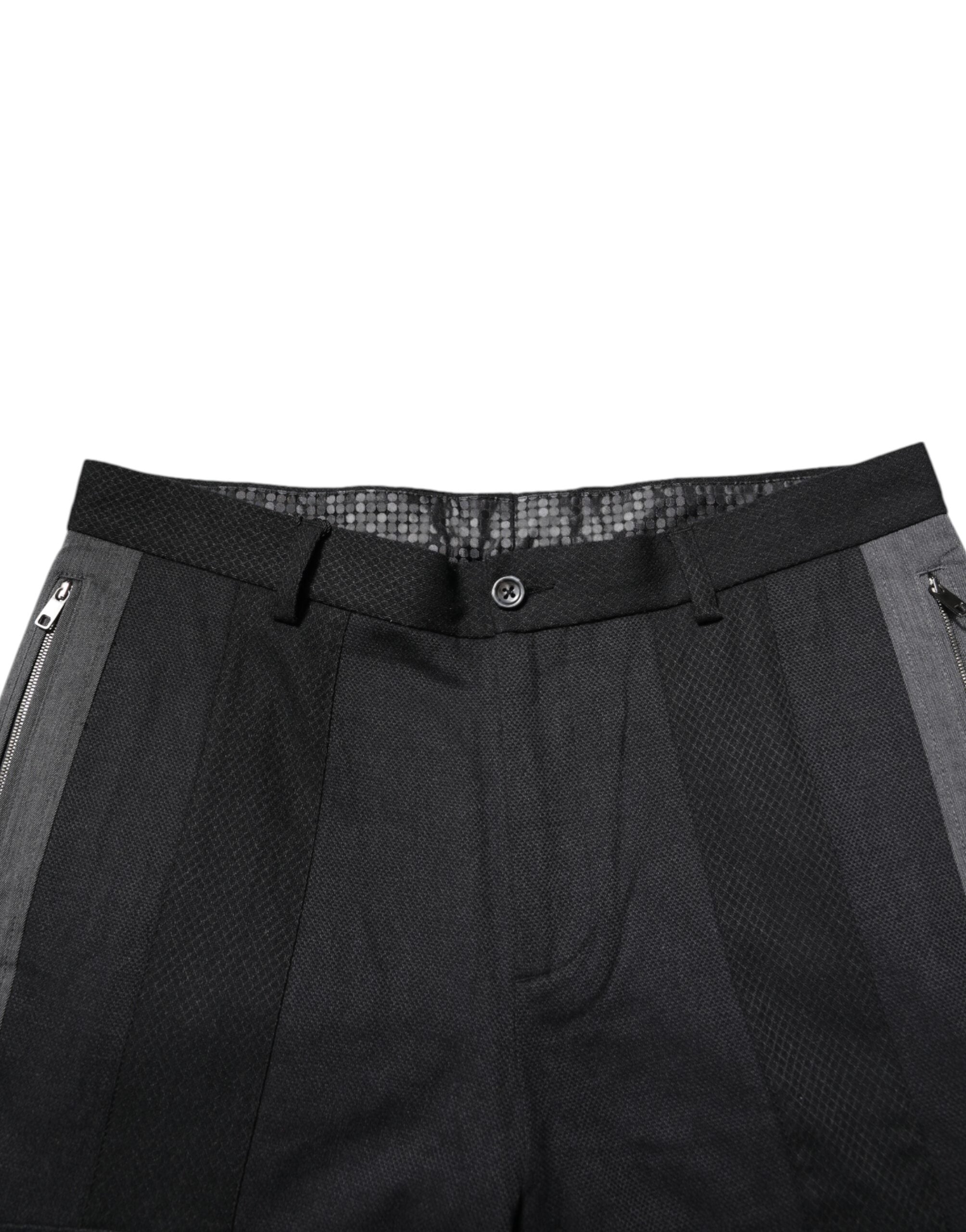 Dolce & Gabbana Black Grey Cotton Dress Formal Trousers Pants-5