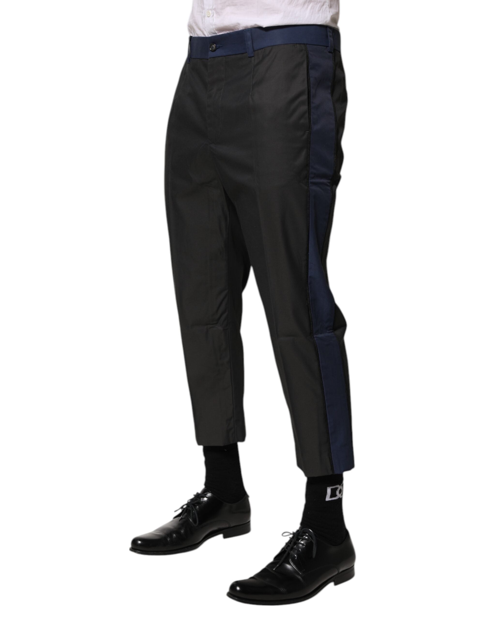 Pantalones chinos 3/4 de algodón gris azulado de Dolce & Gabbana-3