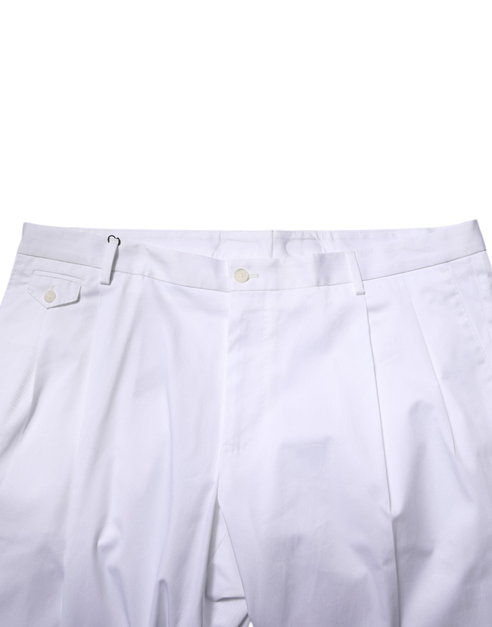 Vestido de algodón blanco Dolce & Gabbana, pantalones formales ajustados-5