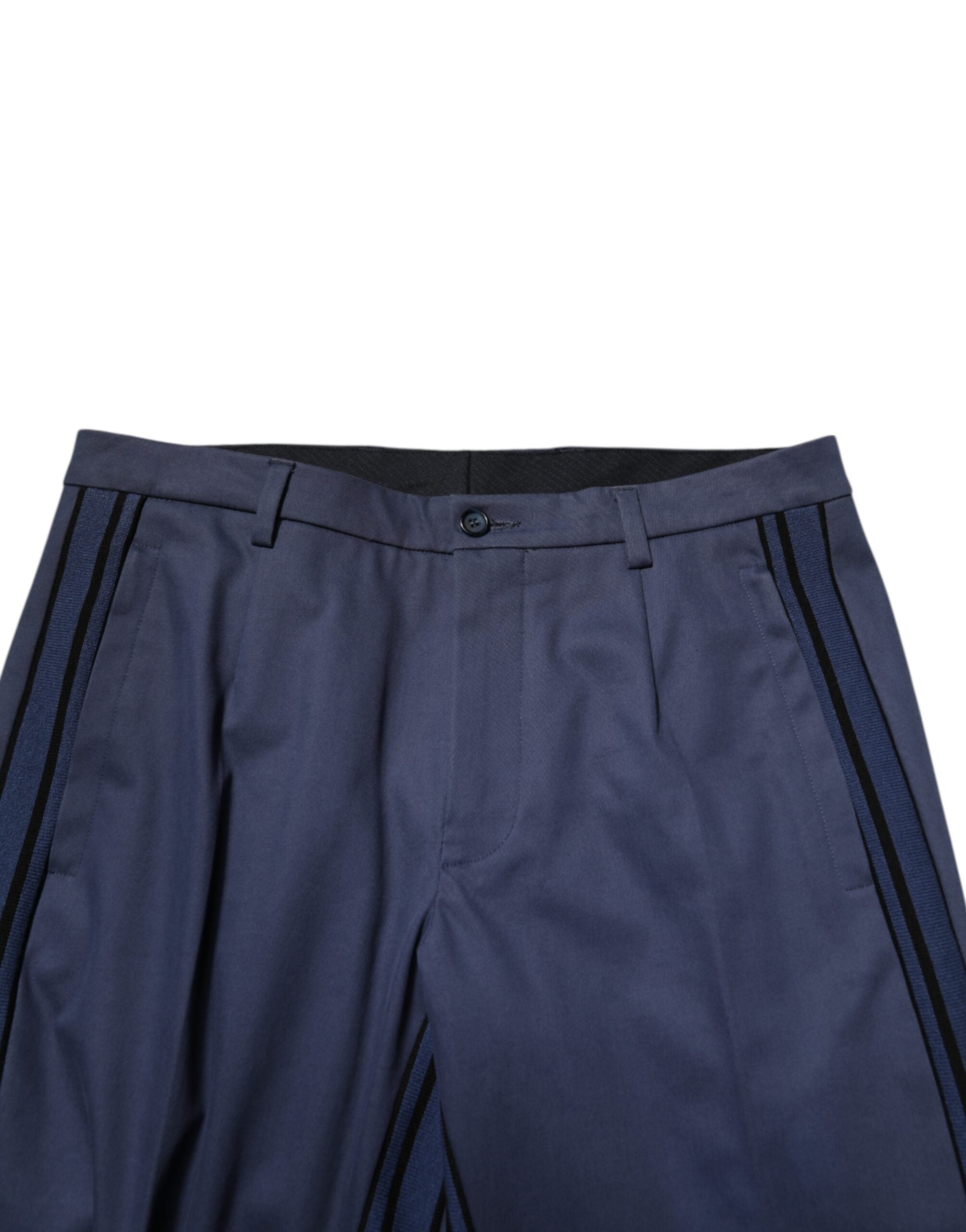 Pantalones formales cónicos de algodón azul Dolce & Gabbana para hombre-5