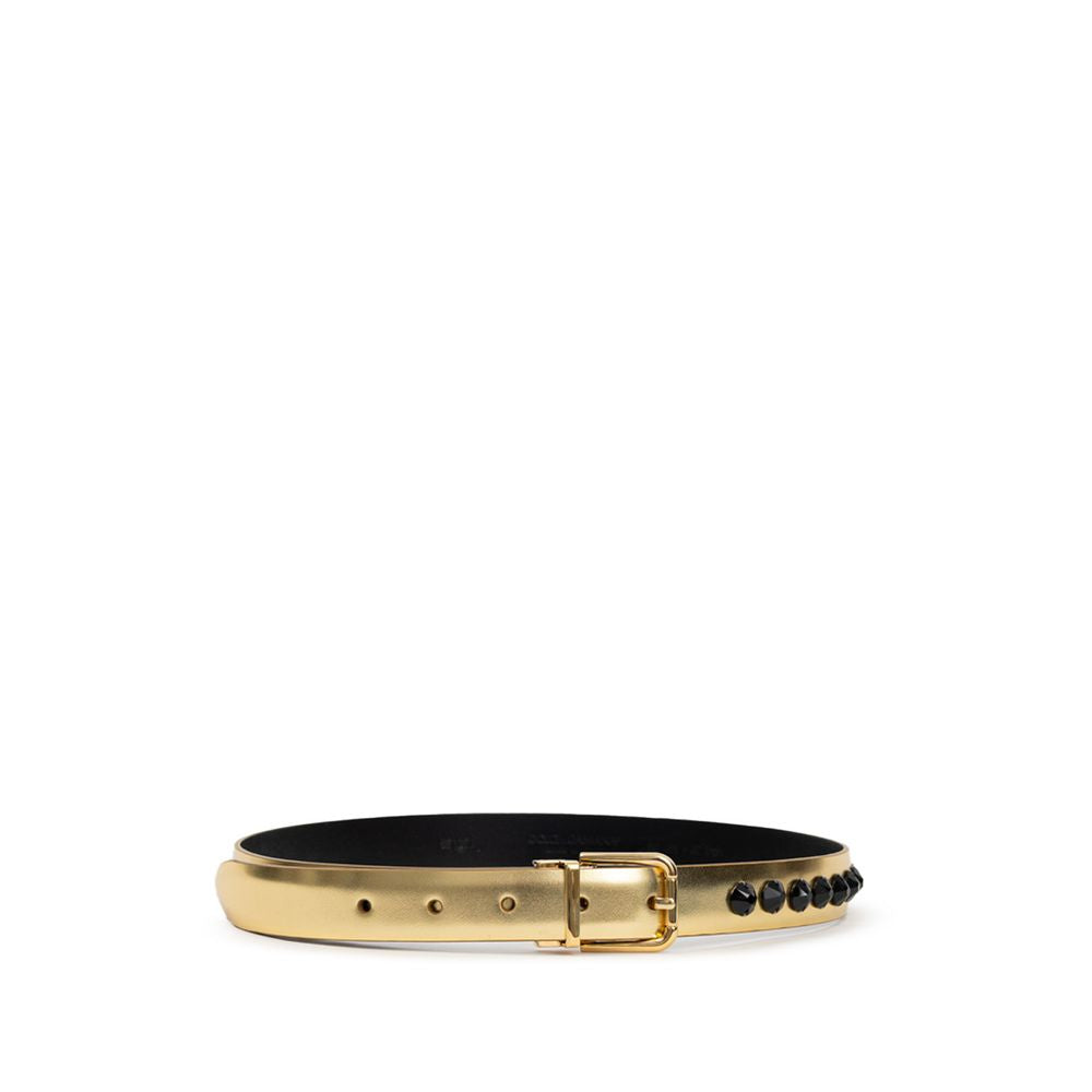 Dolce & Gabbana Regular Belt in Gold Leather-1