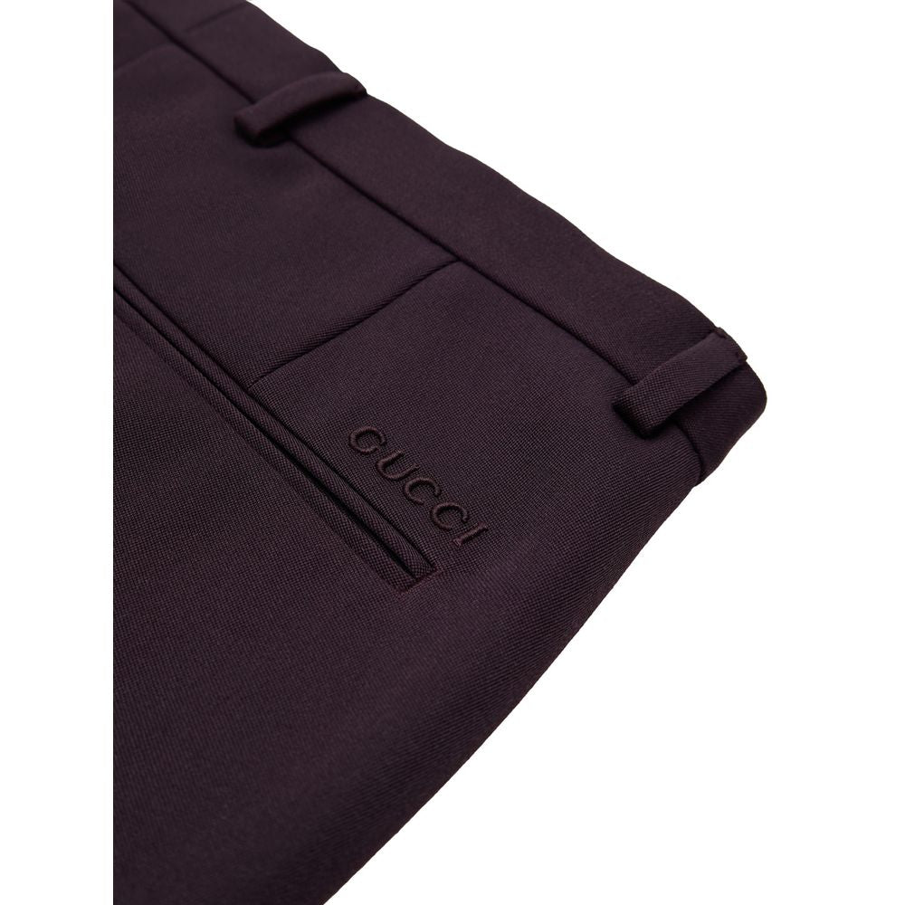 Gucci Elegant Wool Trousers in Bordeaux-4