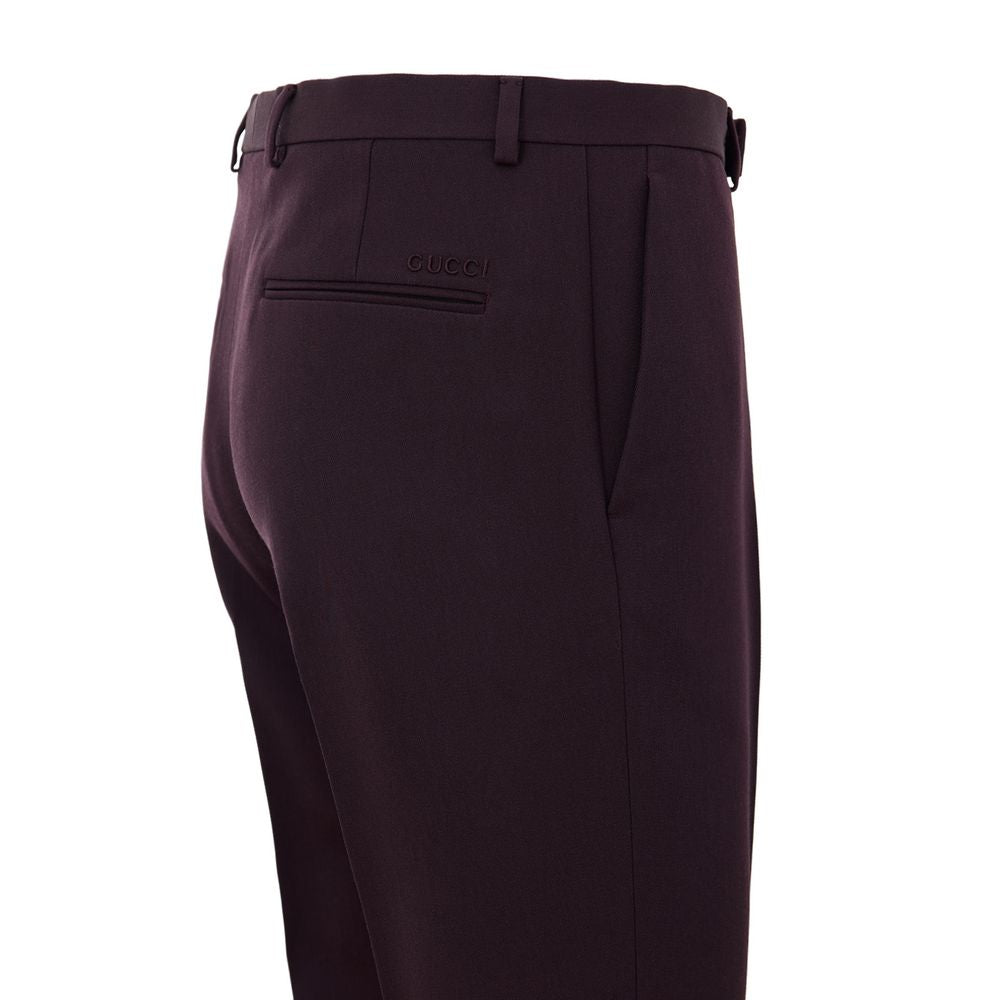 Gucci Elegant Wool Trousers in Bordeaux-5