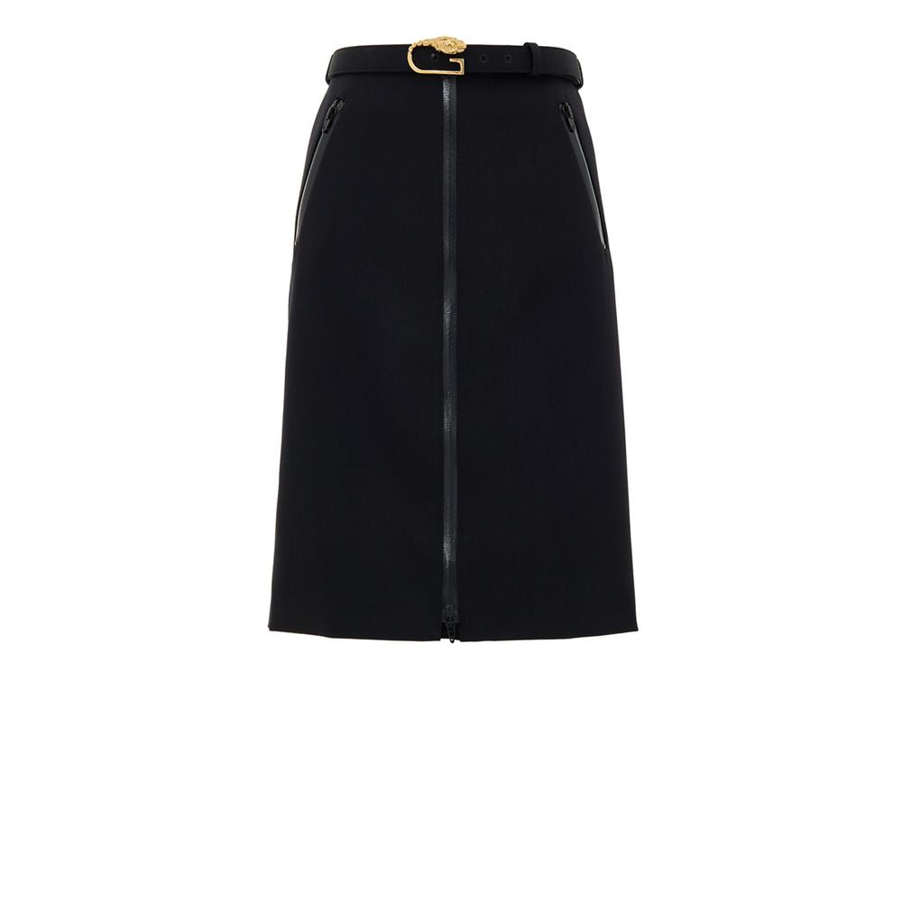 Gucci black wool midi-length skirt