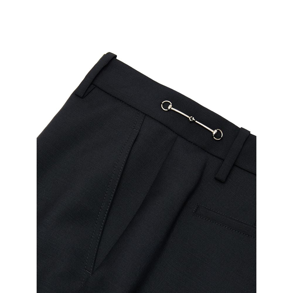 Gucci black wool trousers for formal occasions-3