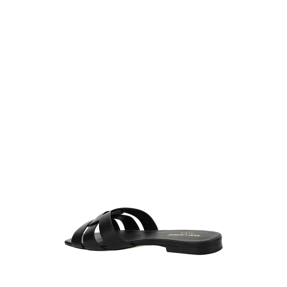 Saint Laurent Black Calfskin Bos Taurus Sandals-3