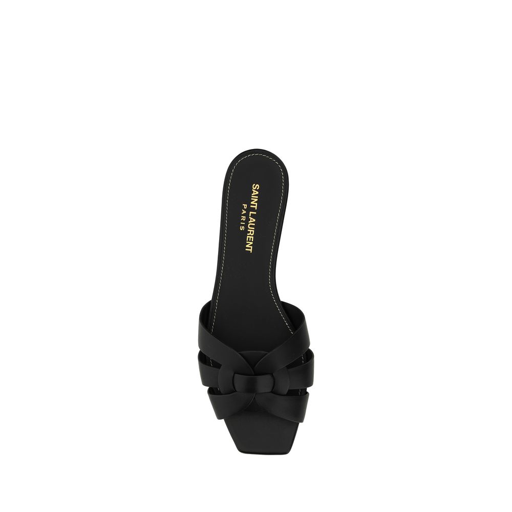 Saint Laurent Black Calfskin Bos Taurus Sandals-4