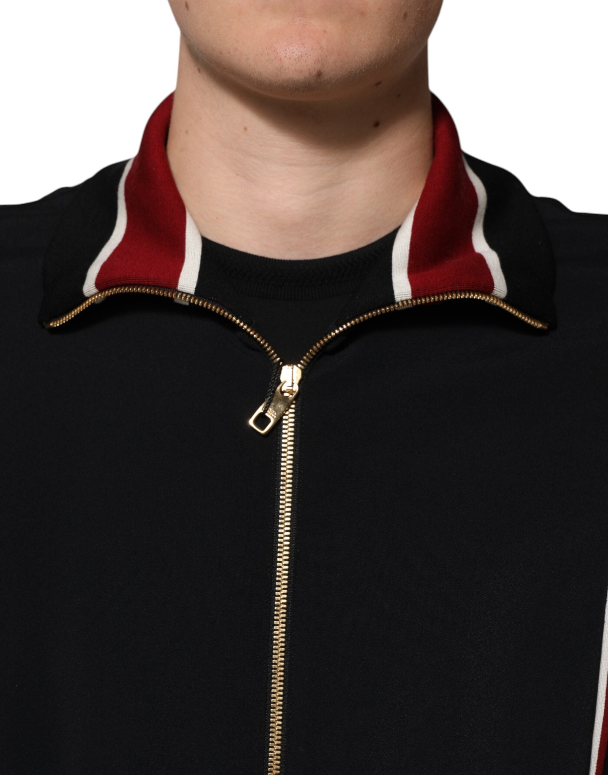 Dolce & Gabbana Schwarzes DG King Sweatshirt mit durchgehendem Reißverschluss Pullover-5