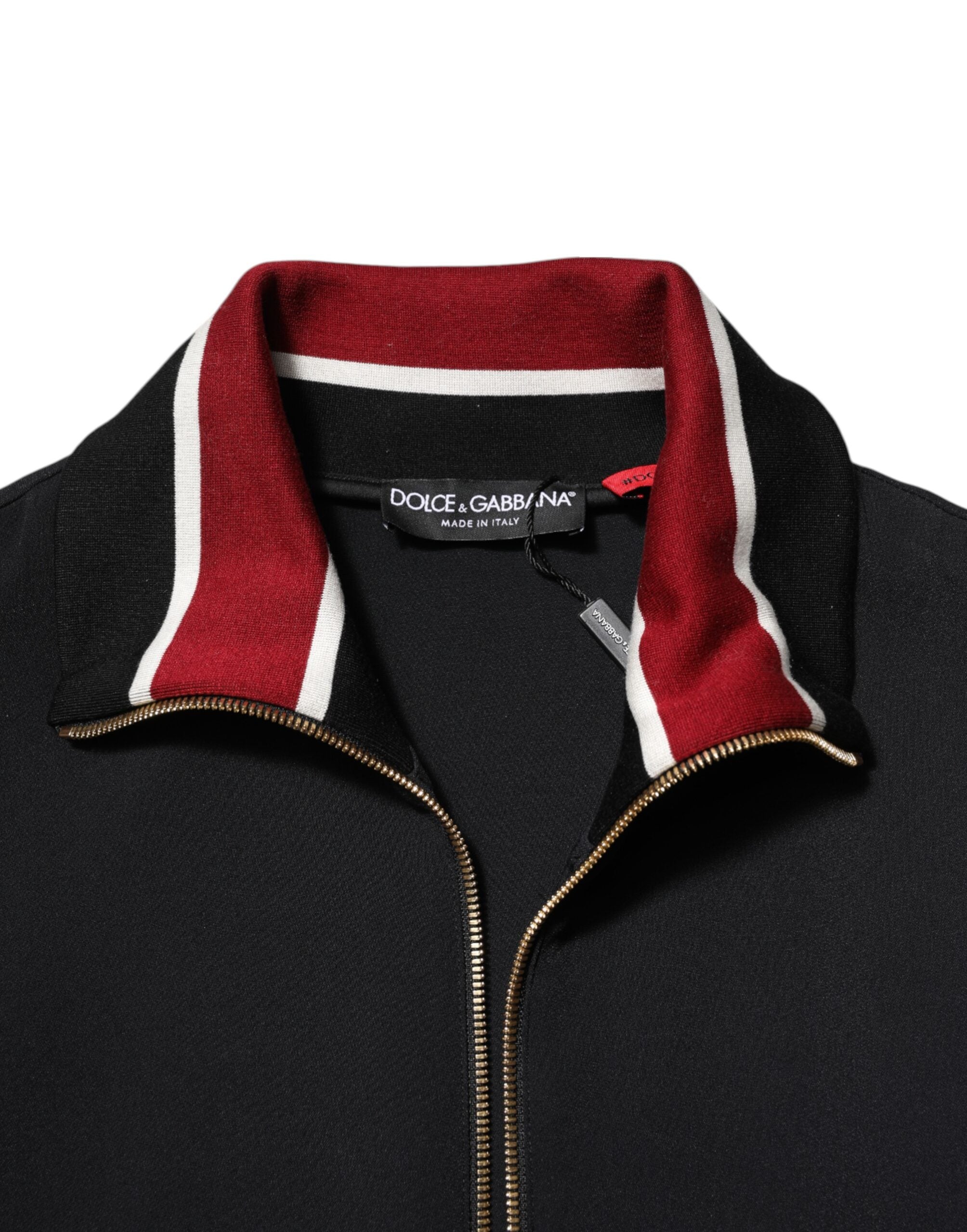 Dolce & Gabbana Schwarzes DG King Sweatshirt mit durchgehendem Reißverschluss Pullover-7