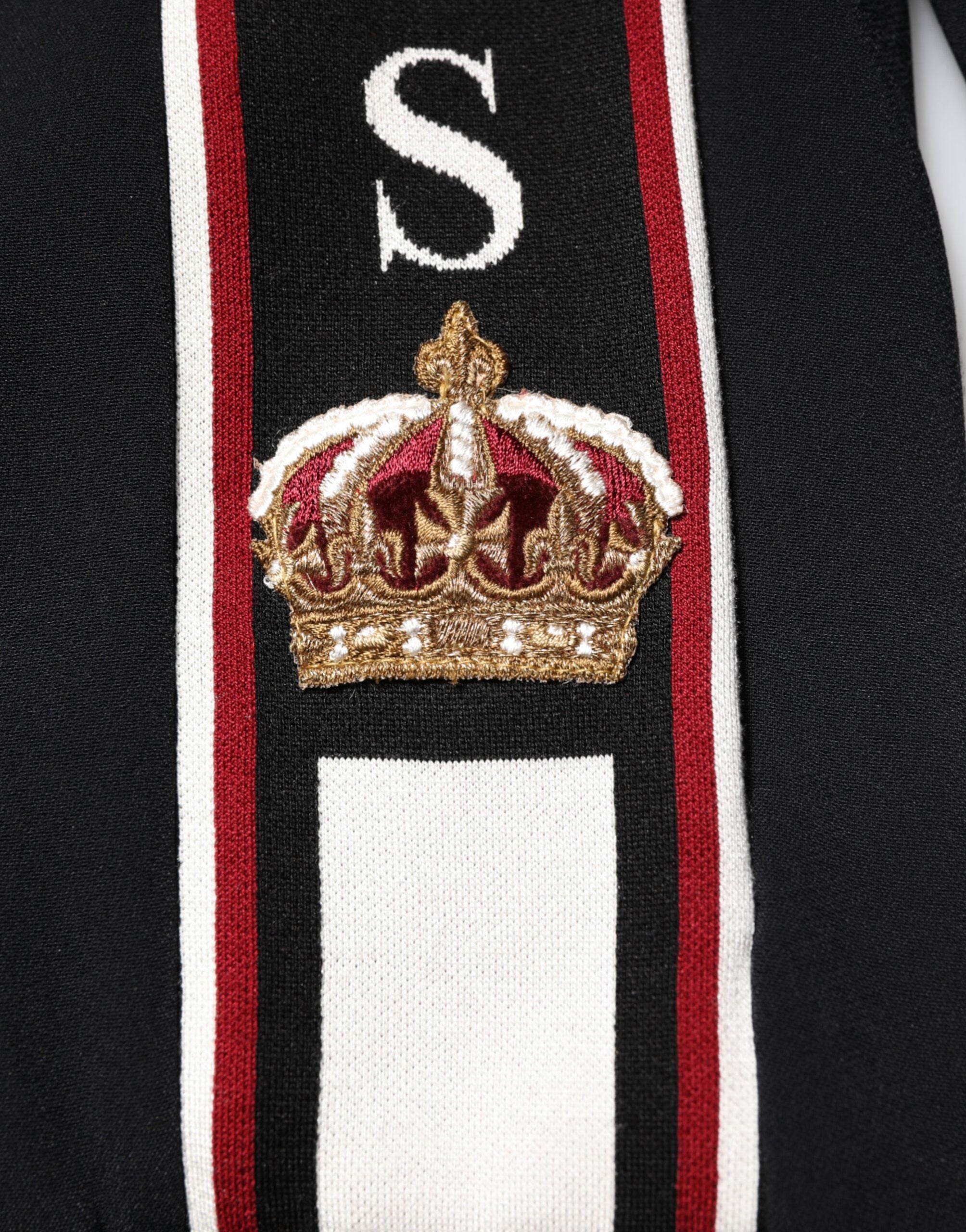 Dolce & Gabbana Schwarzes DG King Sweatshirt mit durchgehendem Reißverschluss Pullover-8