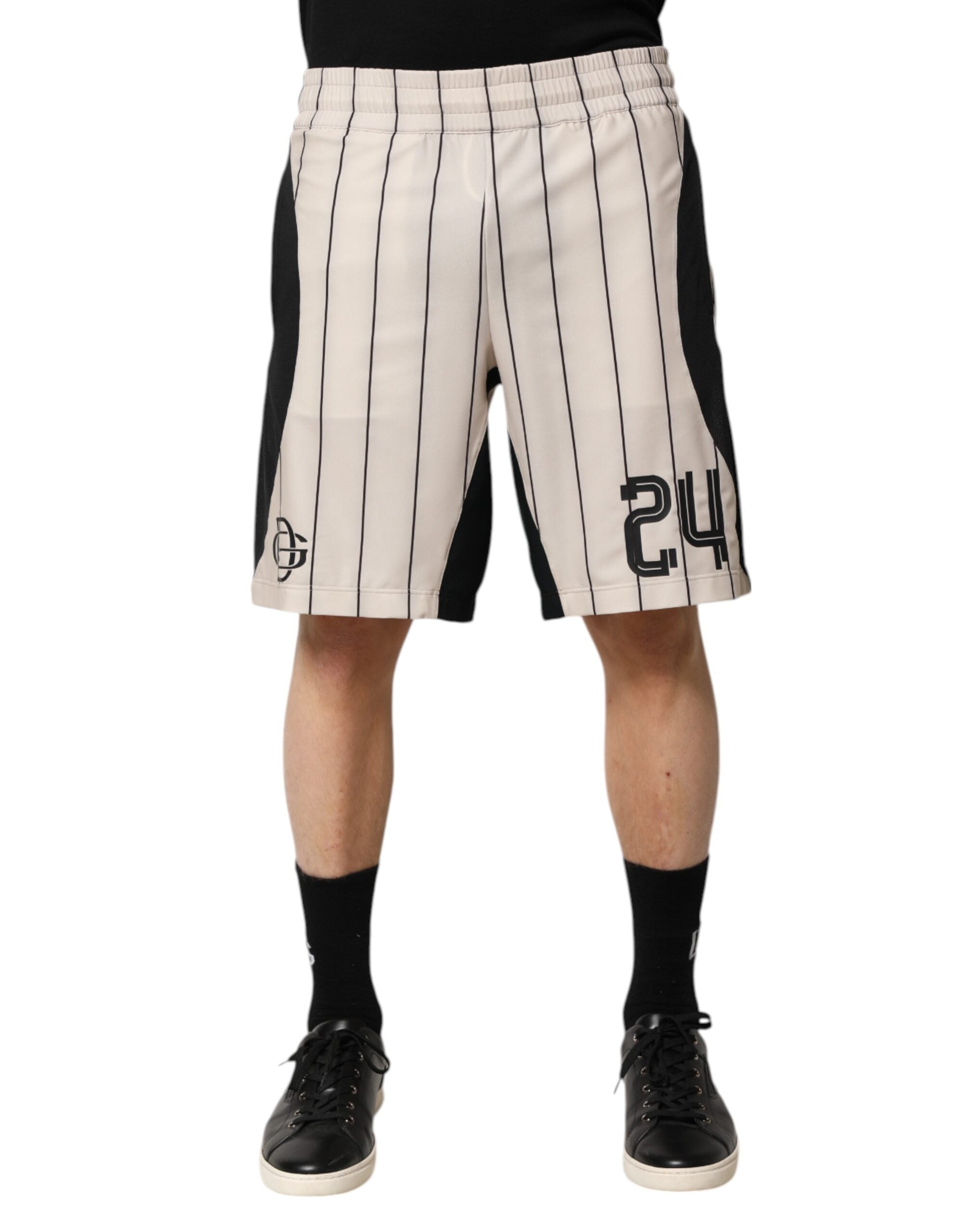 Dolce & Gabbana Off White Polyester DG Logo Sweatshorts Shorts-2