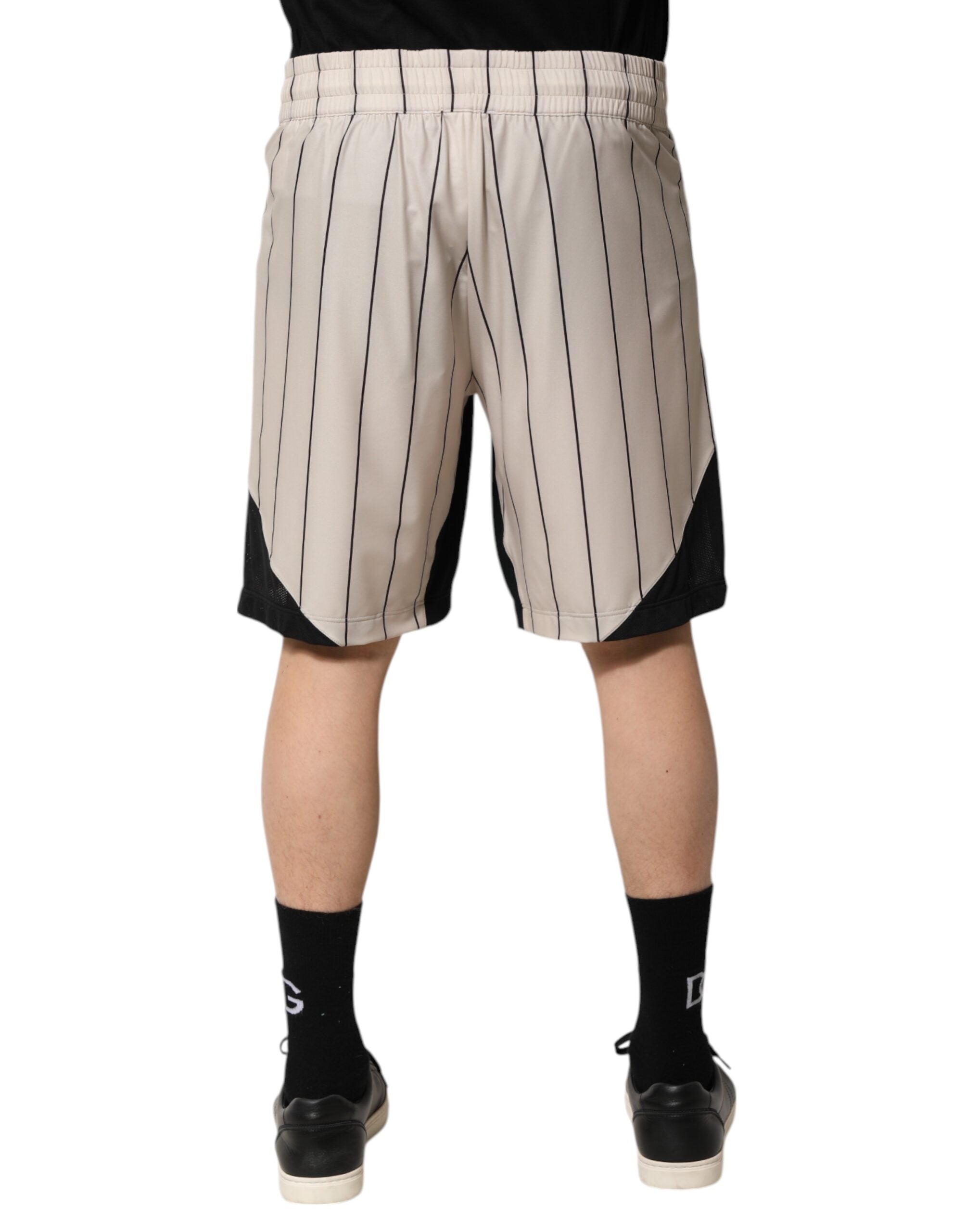 Dolce & Gabbana Off White Polyester DG Logo Sweatshorts Shorts-4