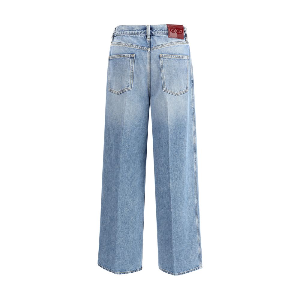 Vaqueros Gucci de algodón azul claro con look denim-2