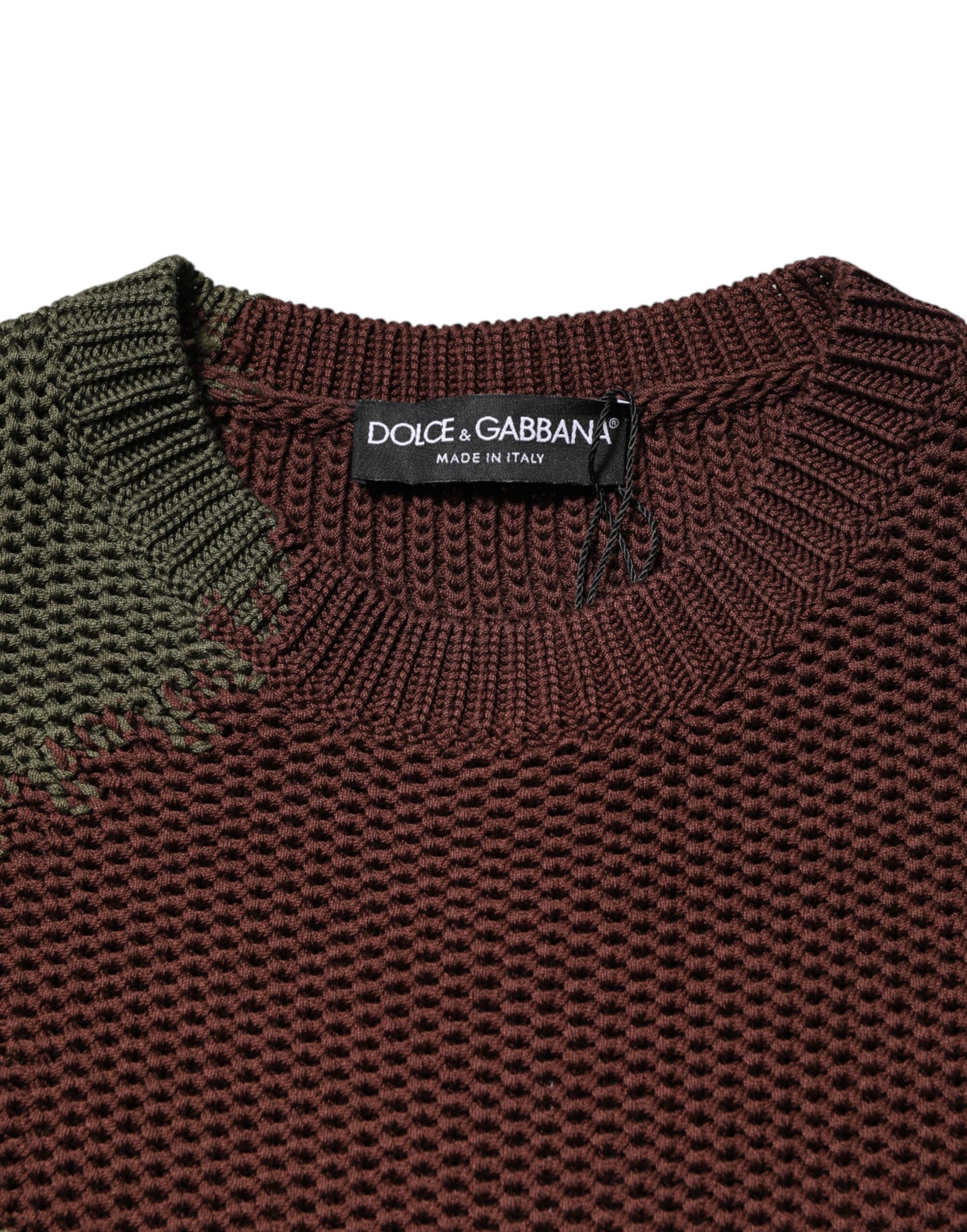 Dolce & Gabbana Multicolor Baumwolle Abstrakt Männer Pullover Sweater-6