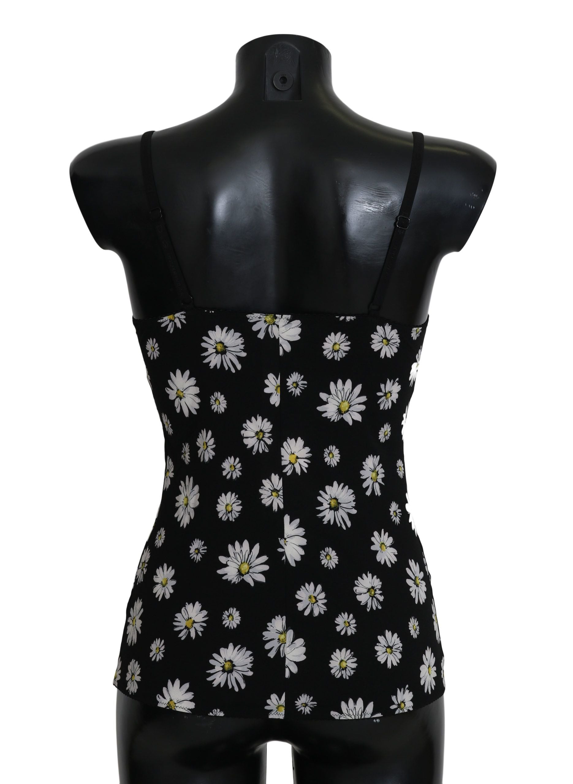 Dolce & Gabbana Black Daisy Print Dress Lingerie Chemisole-2