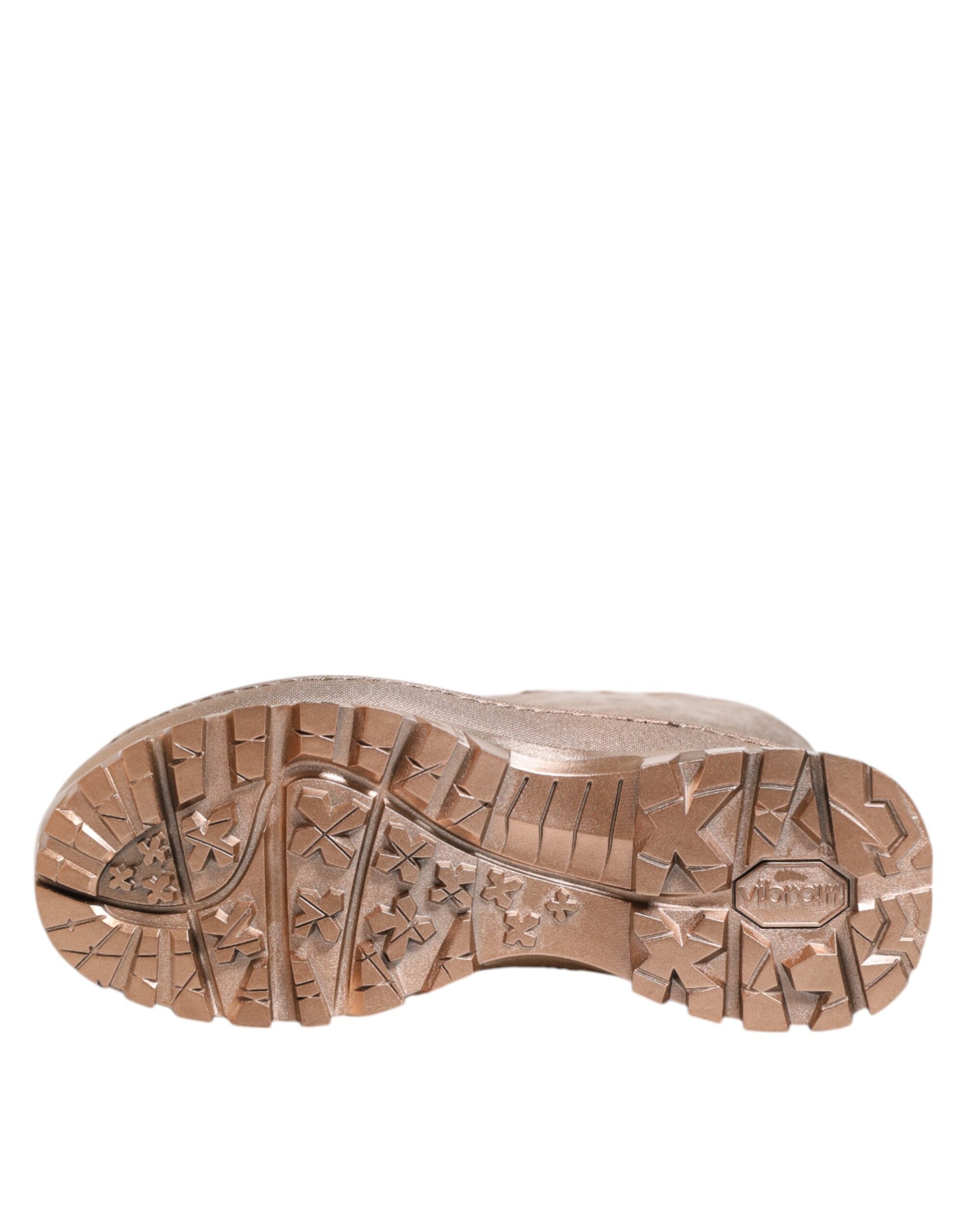Dolce & Gabbana Rose Gold Gummi Pull On Regen Stiefel Schuhe-8